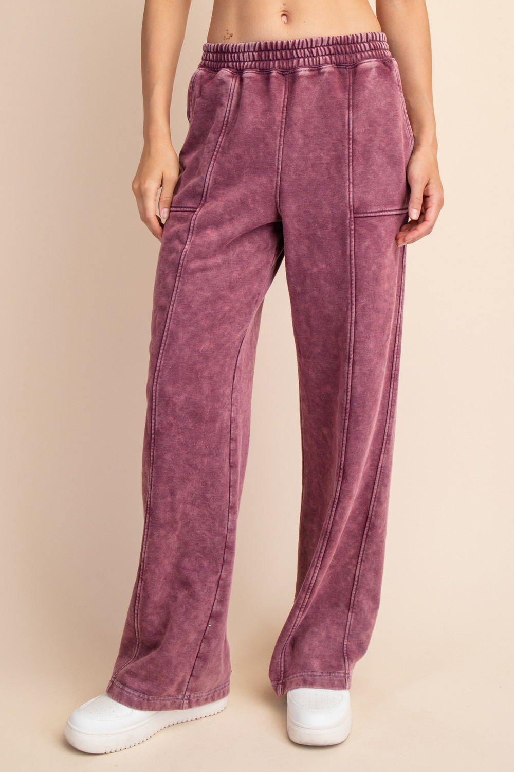 Never Leave Mineral Washed Pants - Buttercup Lynne Boutique