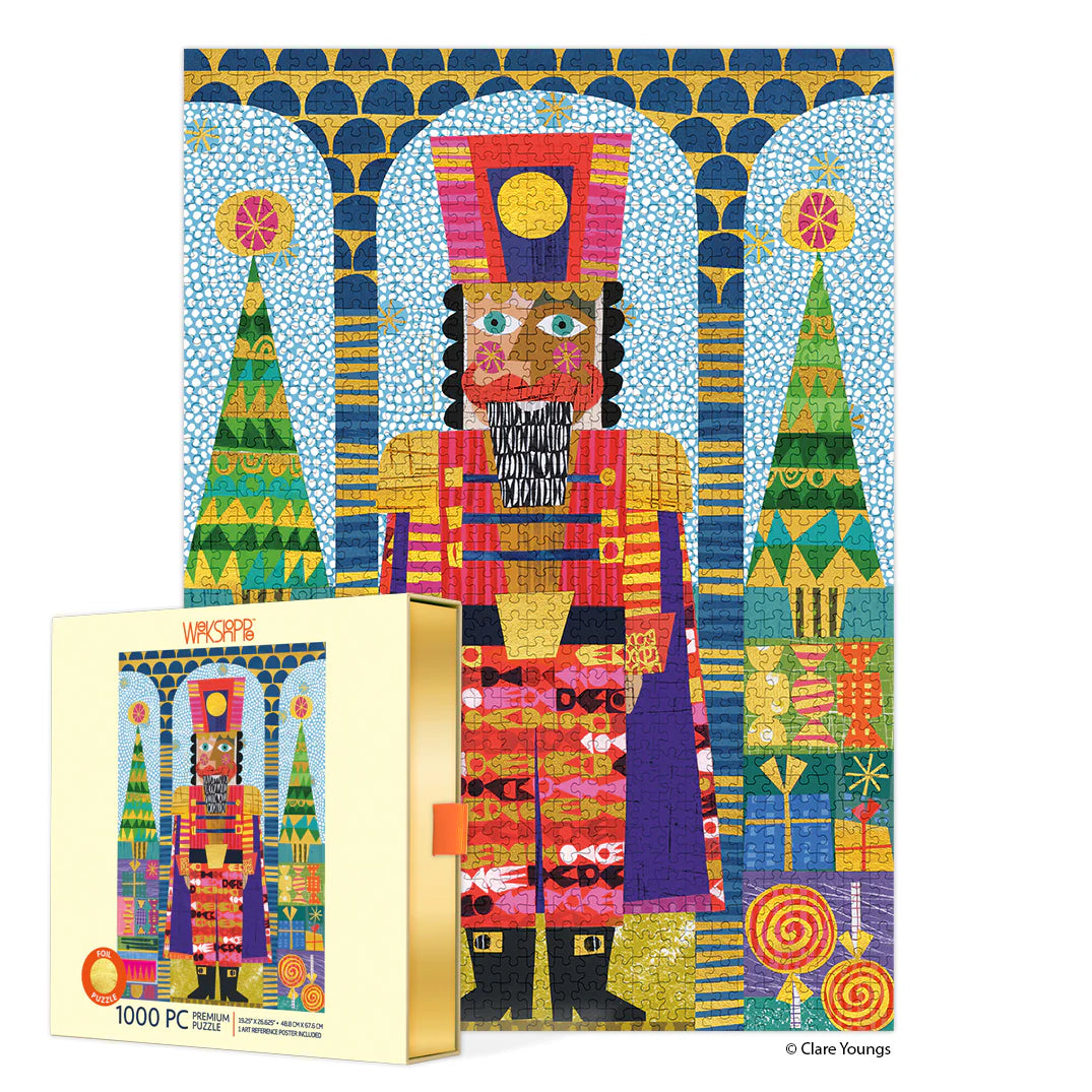 WerkShoppe Gold Foil Festive Nutcracker 1000-Piece Jigsaw Puzzle