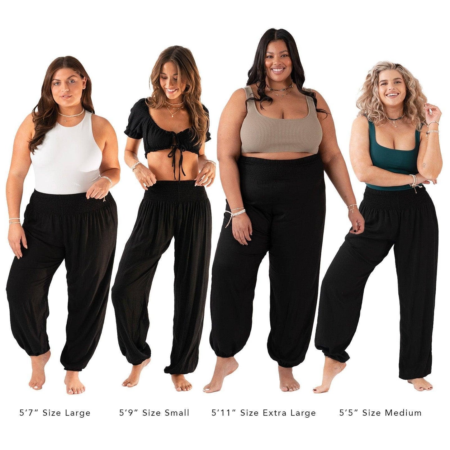 Black Harem Pants with Pockets - Buttercup Lynne Boutique