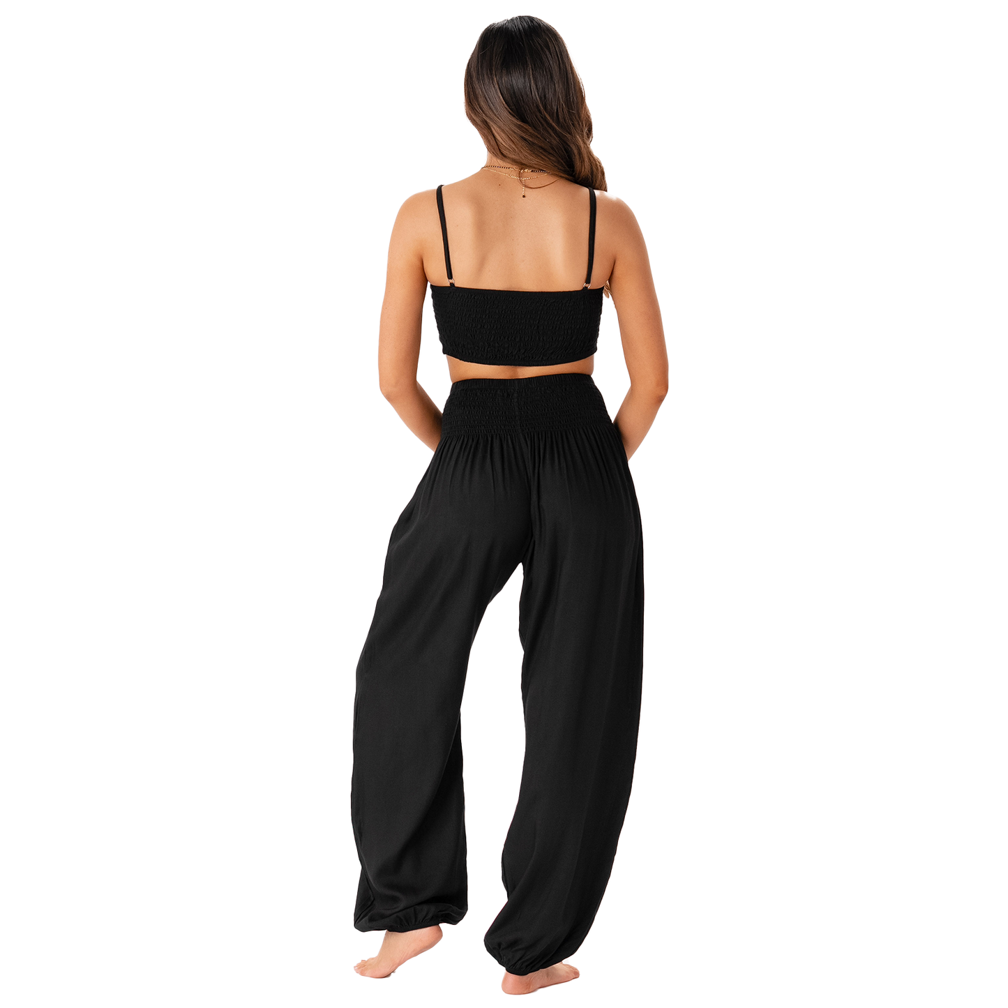Black Harem Pants with Pockets - Buttercup Lynne Boutique