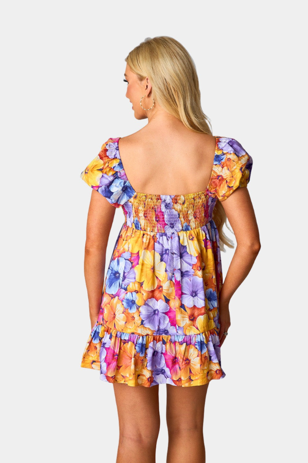 Diego Babydoll Mini Dress - Pansy - Buttercup Lynne Boutique