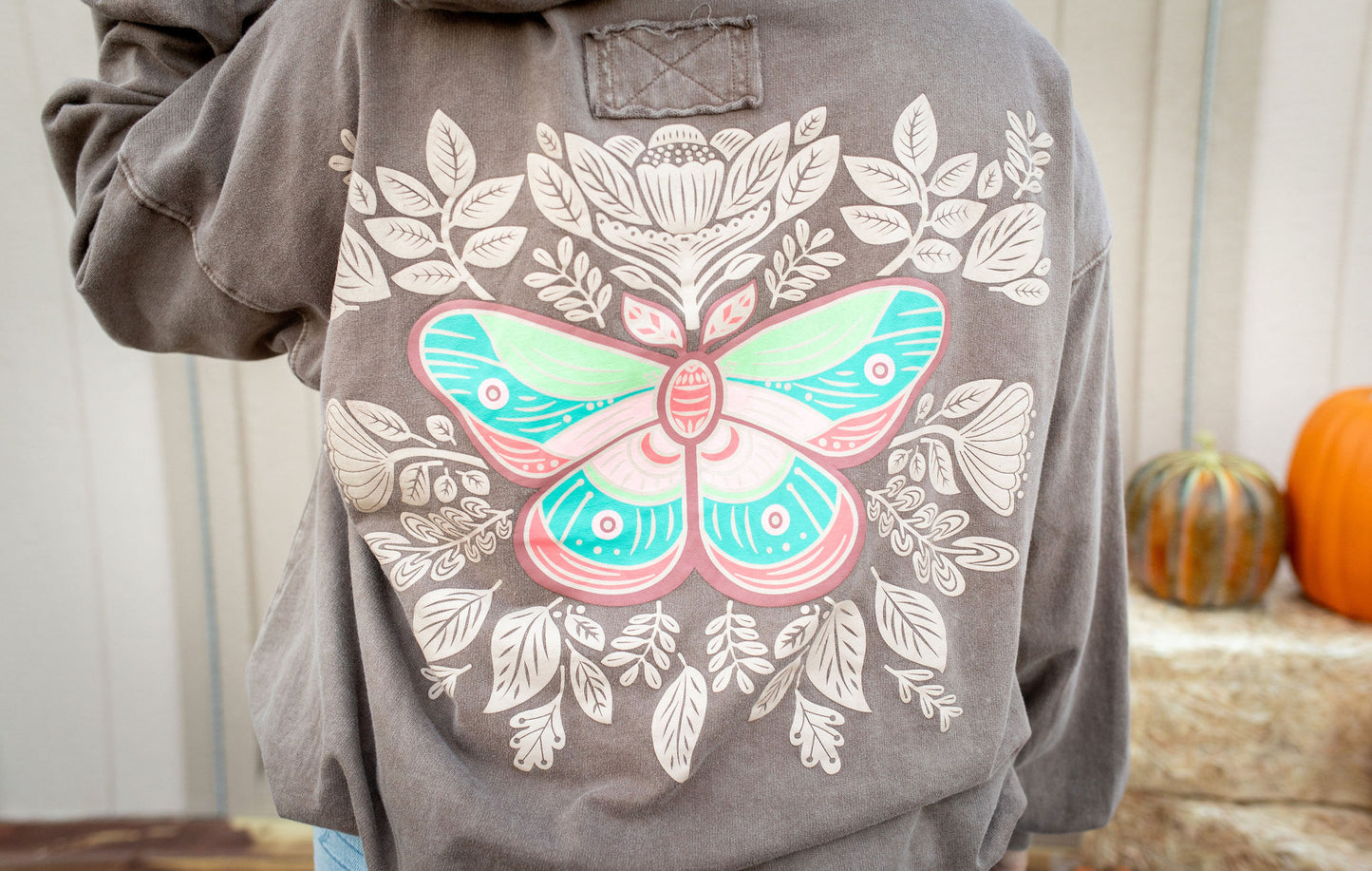 Fly Away Butterfly Print Hoodie - Buttercup Lynne Boutique