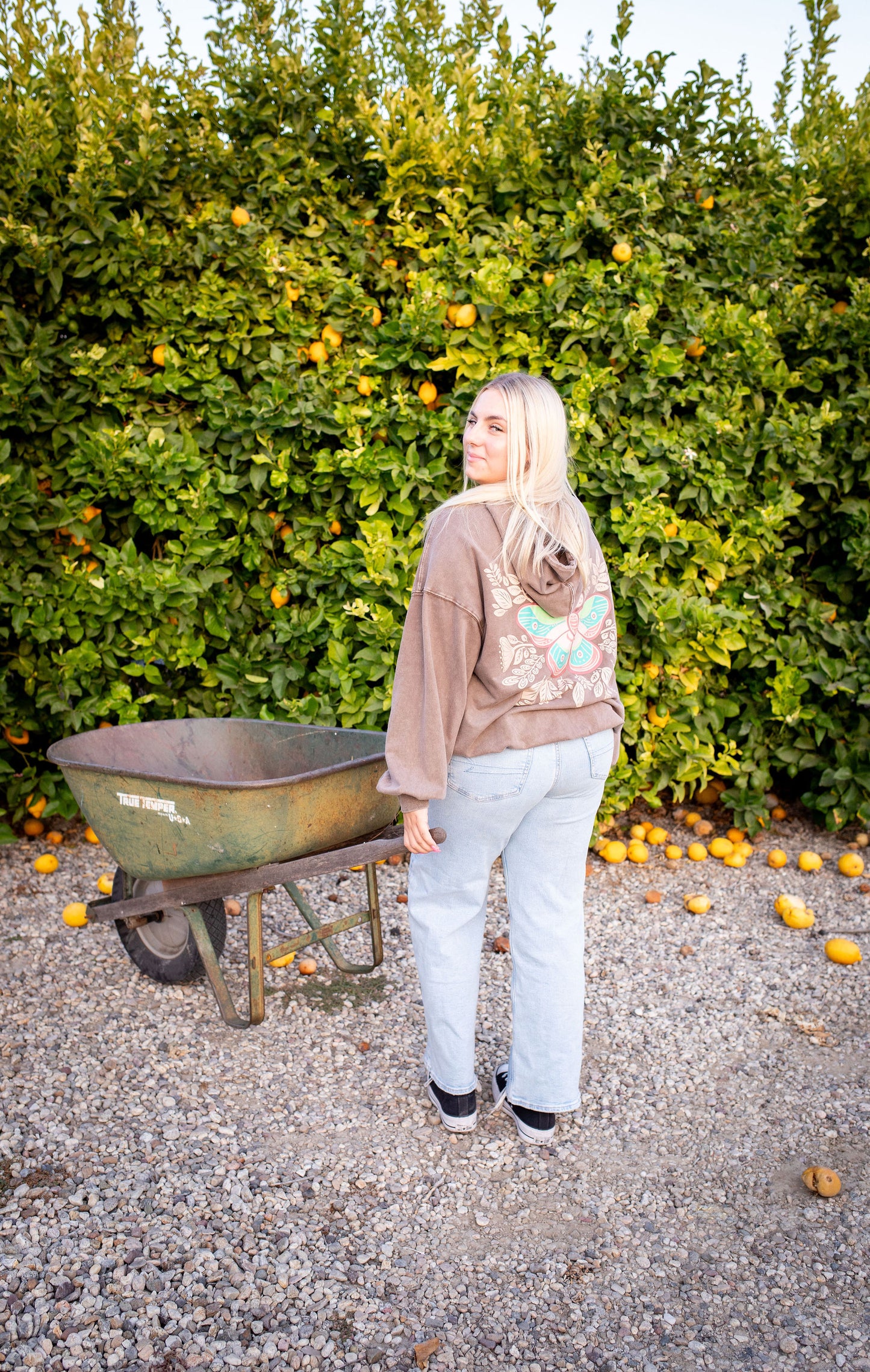 Fly Away Butterfly Print Hoodie - Buttercup Lynne Boutique