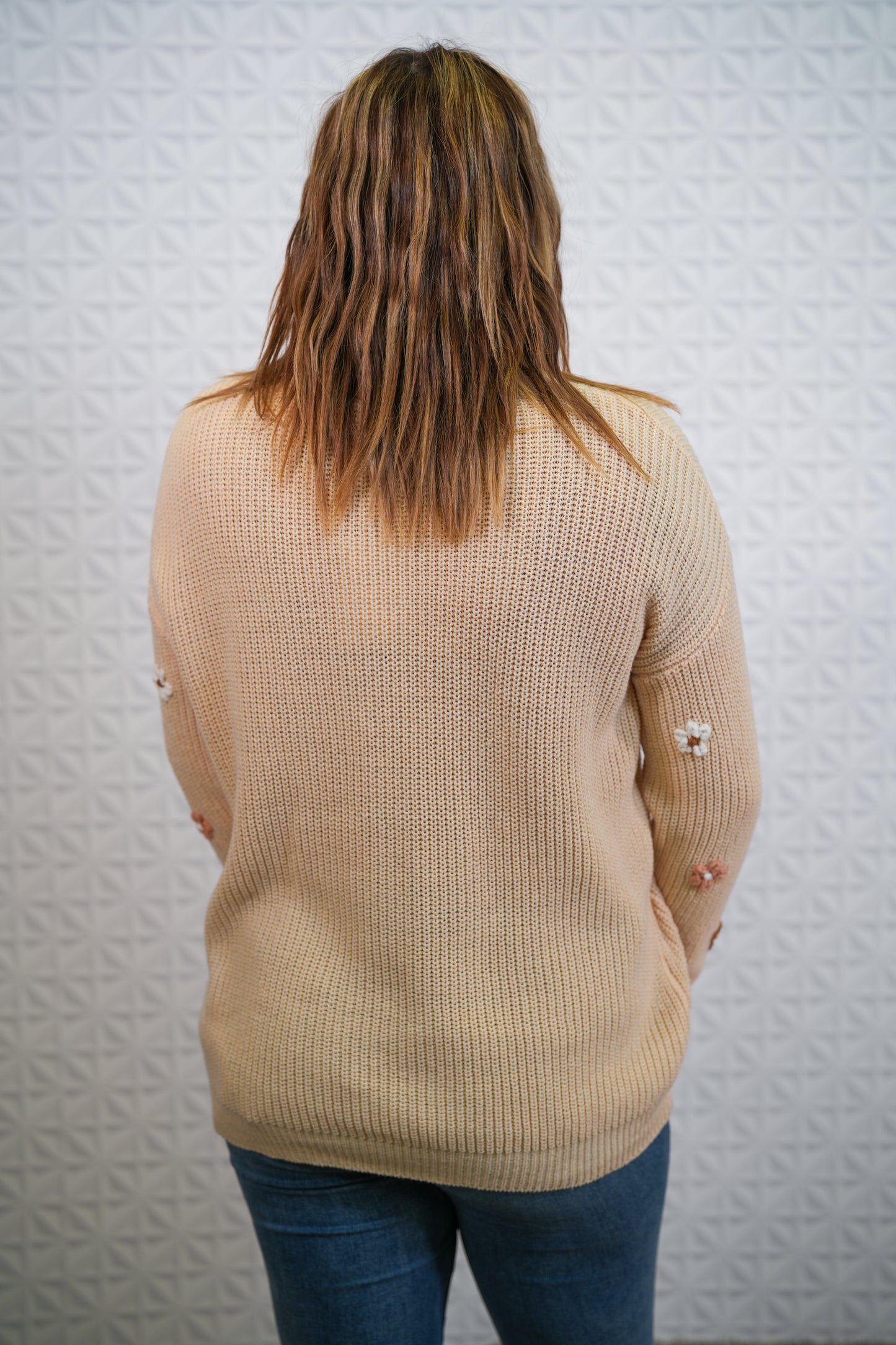Hello Blossom Flower Embroidery Sweater - Buttercup Lynne Boutique