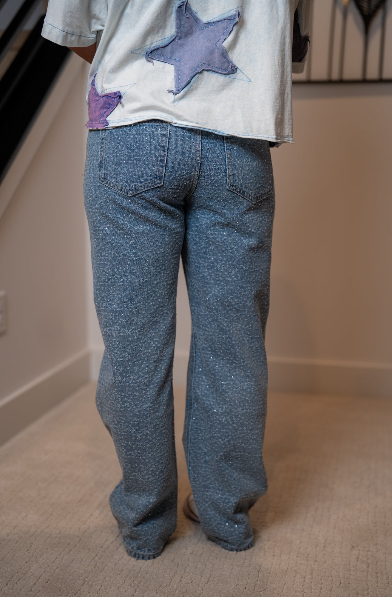 Oli & Hali Rhinestone Washed Denim Jeans