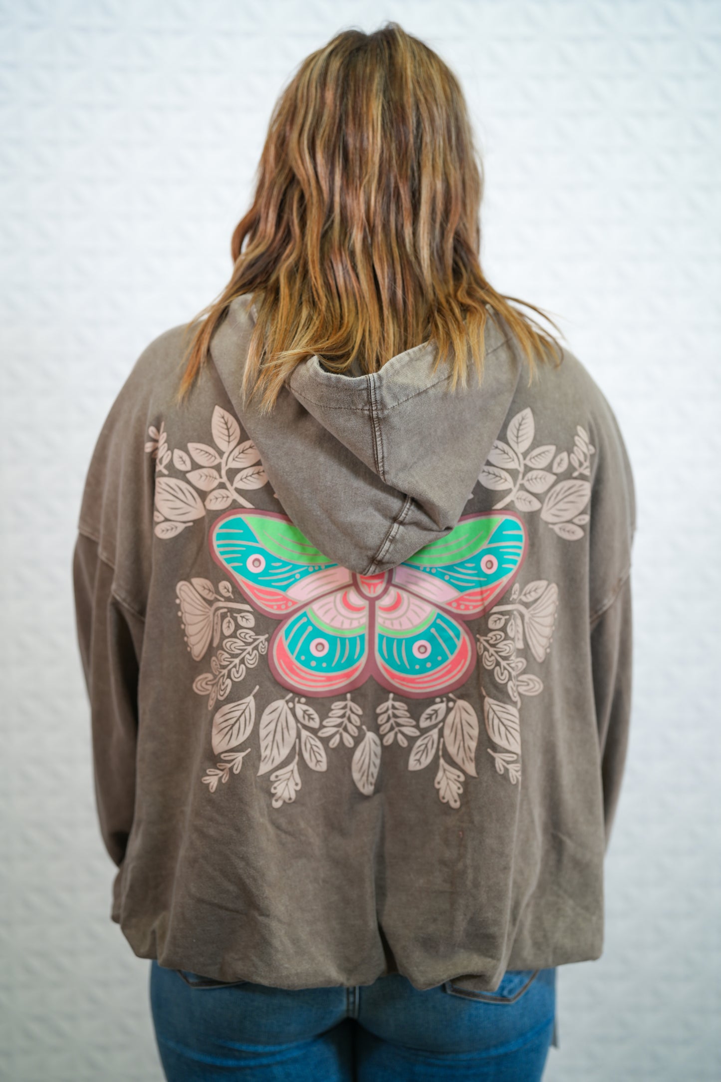 Fly Away Butterfly Print Hoodie - Buttercup Lynne Boutique