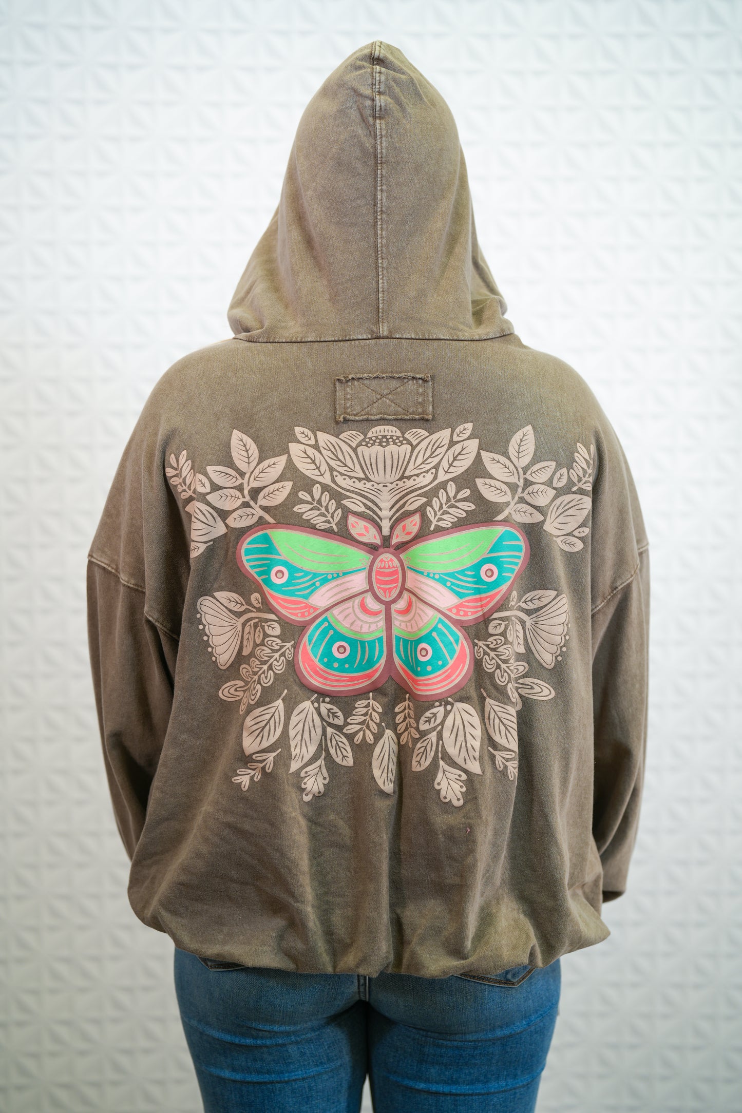 Fly Away Butterfly Print Hoodie - Buttercup Lynne Boutique