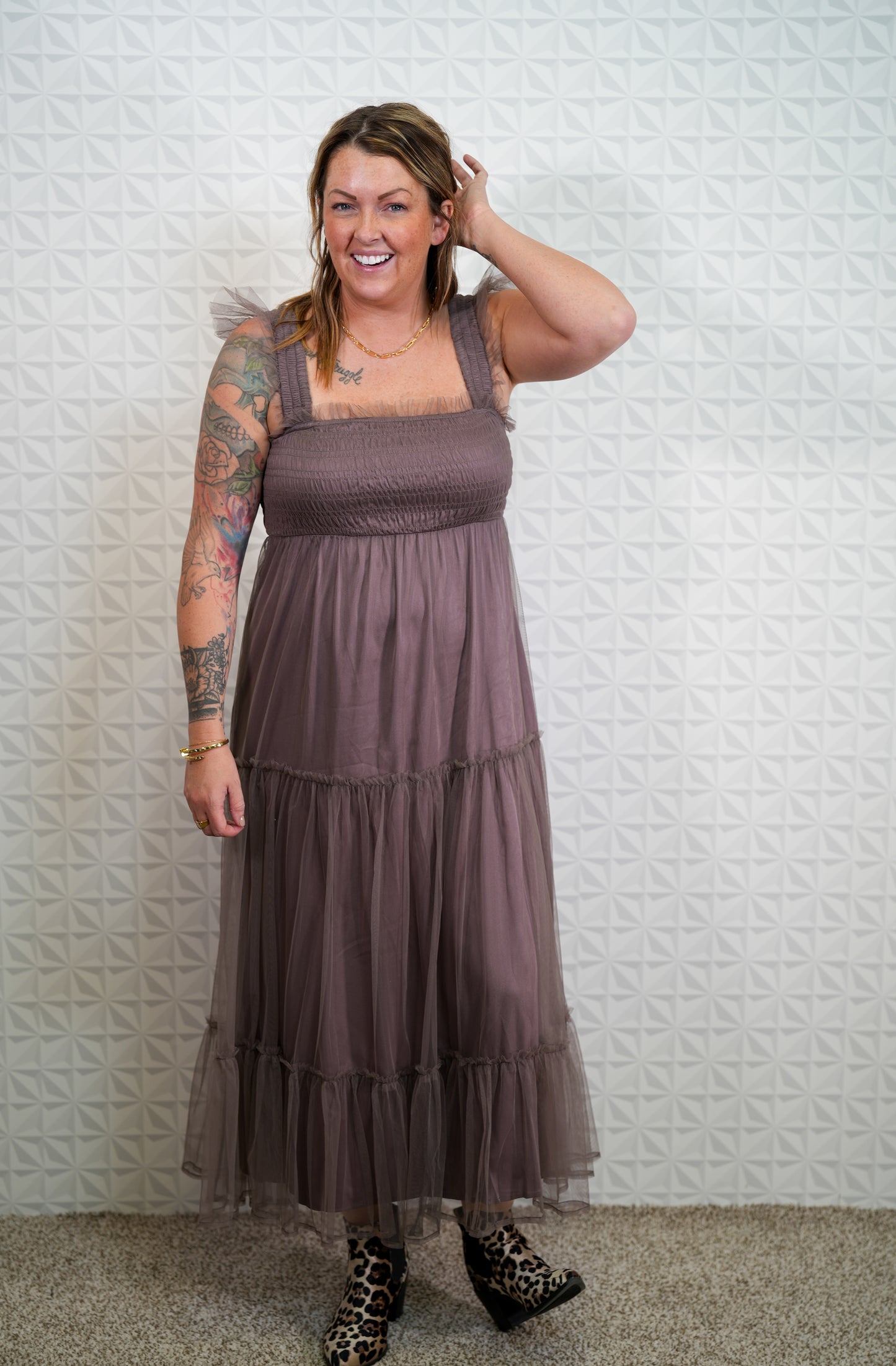 Dreamy Nights Tiered Midi Dress - Buttercup Lynne Boutique
