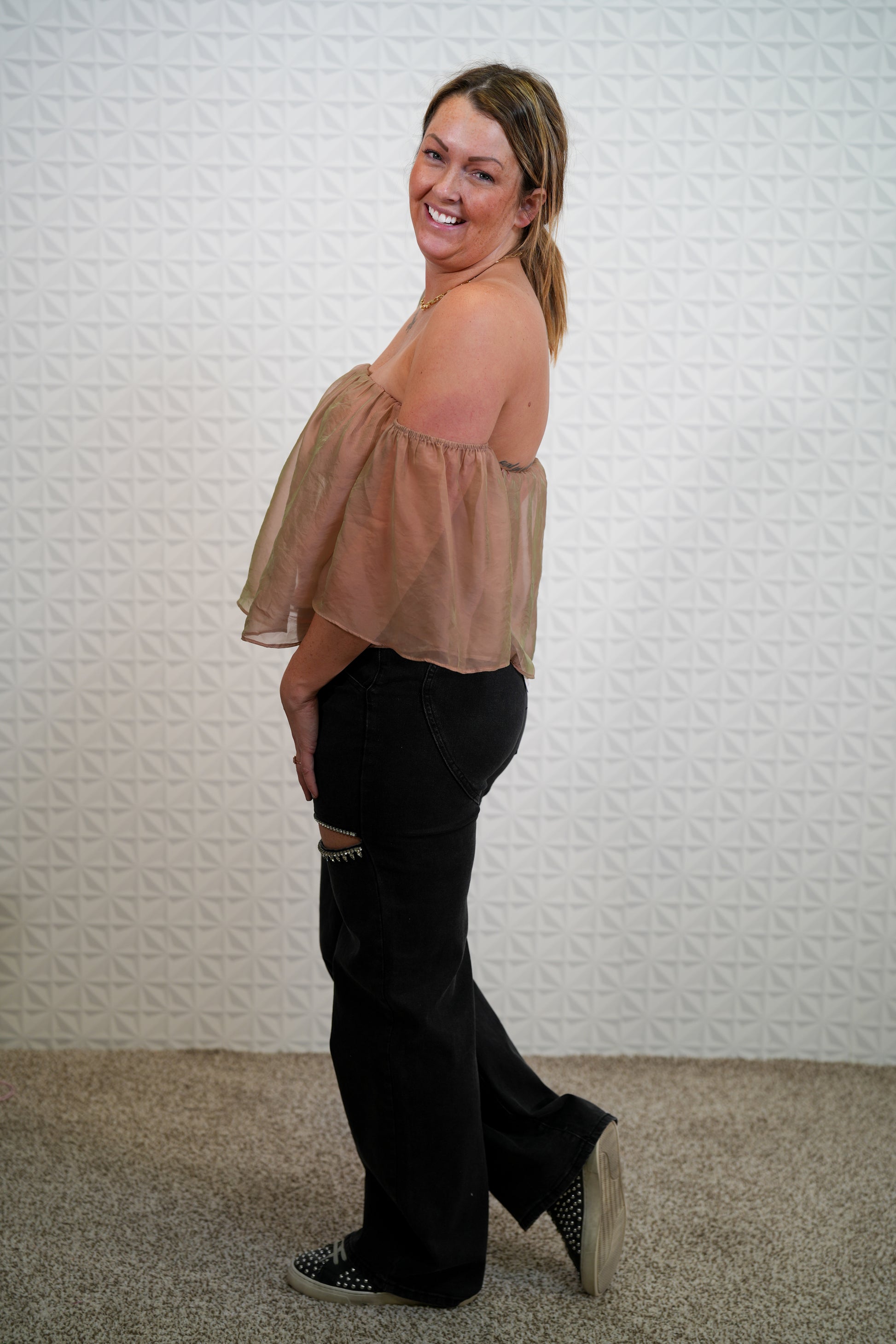 Lovely Day Off Shoulder Top - Buttercup Lynne Boutique