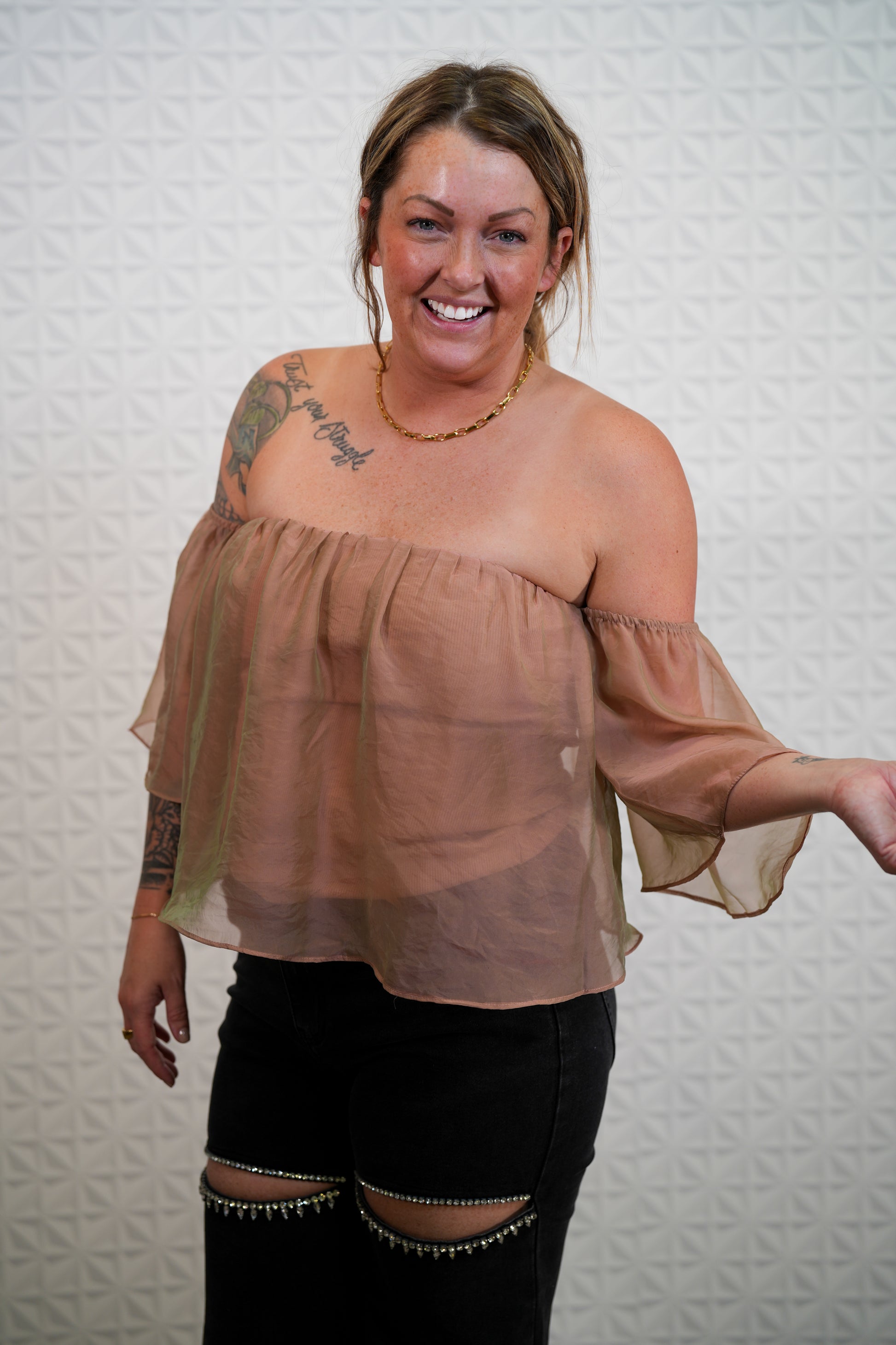 Lovely Day Off Shoulder Top - Buttercup Lynne Boutique