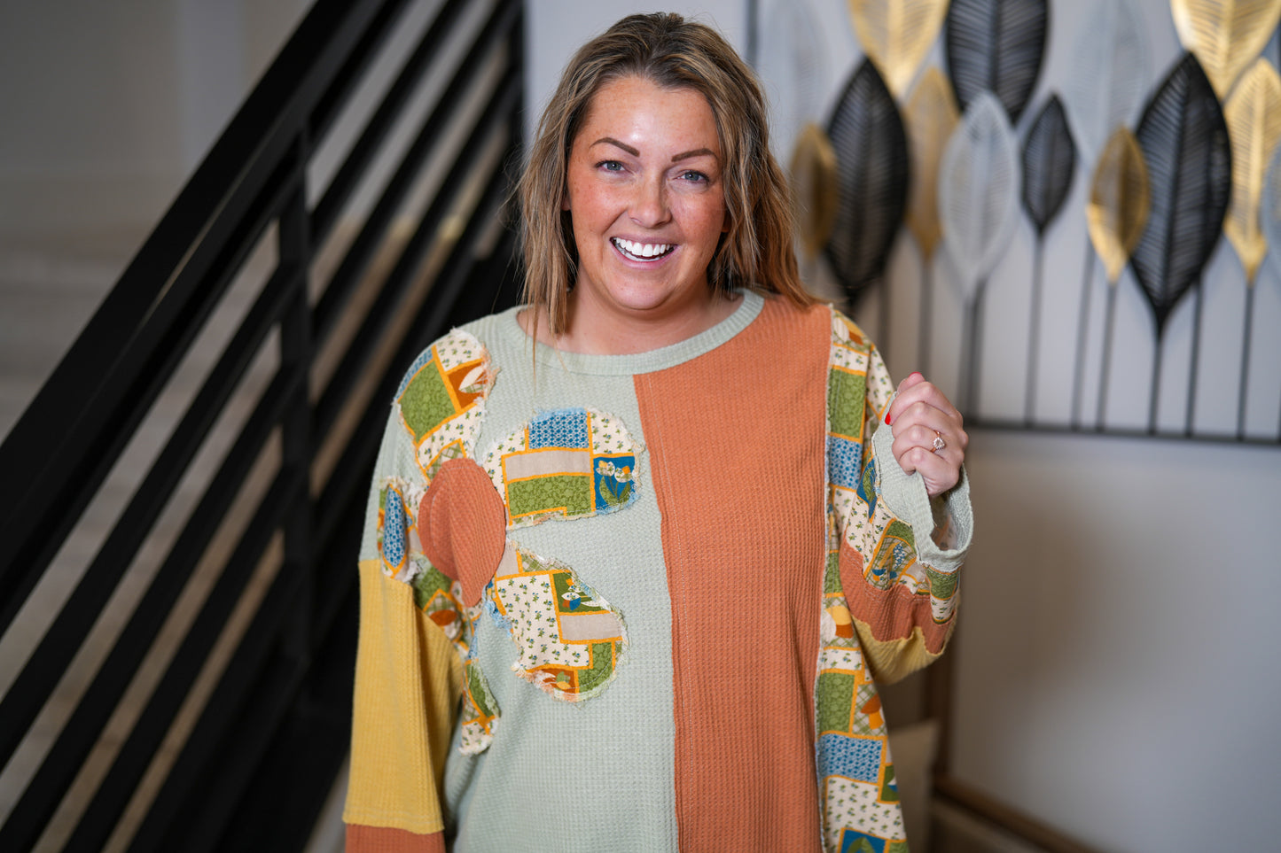 All Around Groovy Color Block Thermal Pullover - Buttercup Lynne Boutique
