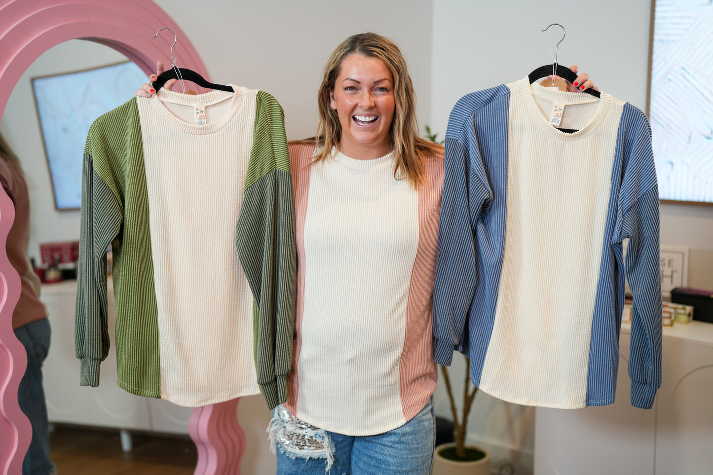 Sweet And Casual Color Block Top - Buttercup Lynne Boutique