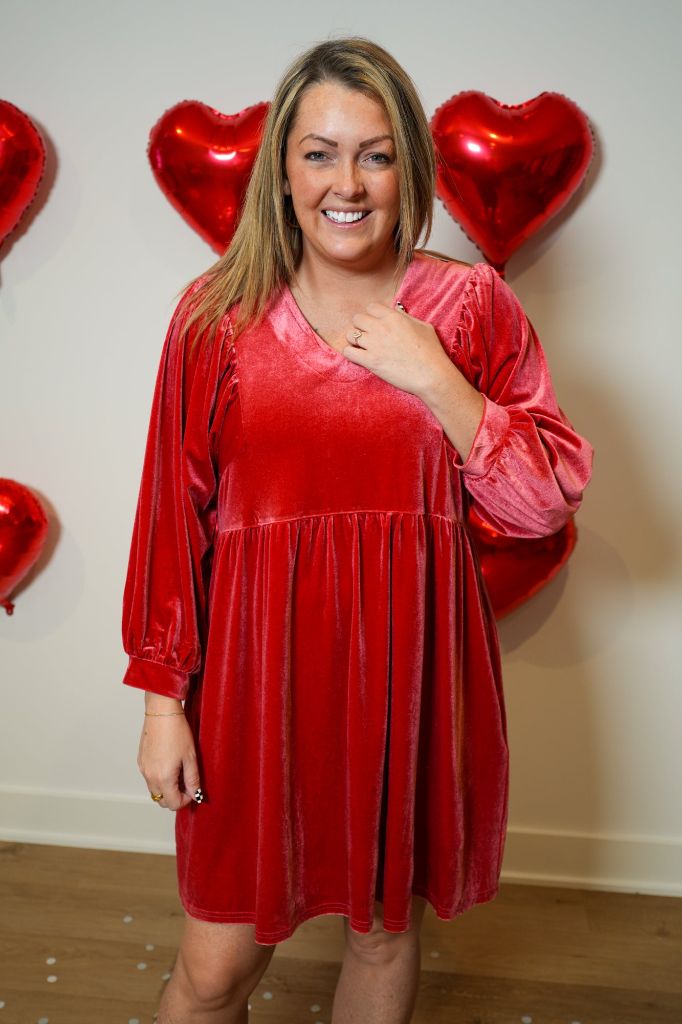 Pretty Little Thing V-Neck Velvet Dress - Buttercup Lynne Boutique