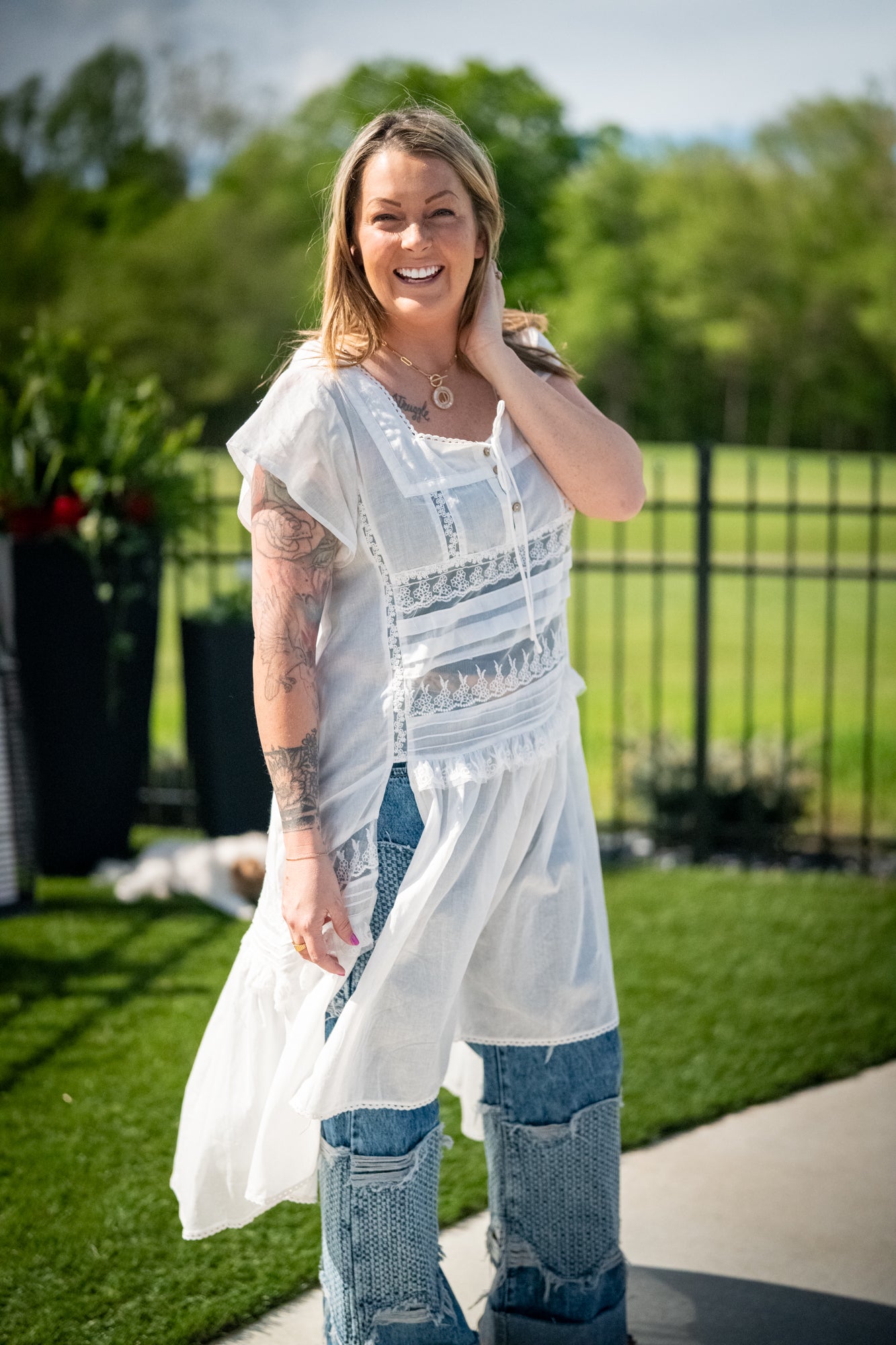 Whispers of Lace Maxi Top