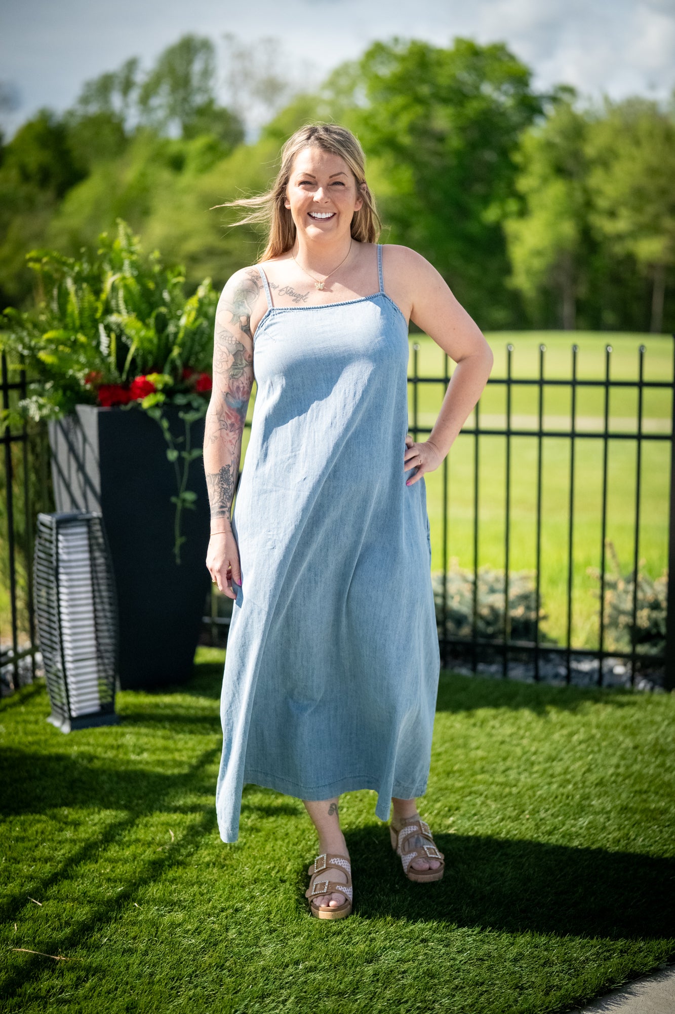 Denim A-Line Lightweight Maxi Dress Denim A-Line Lightweight Maxi Dress