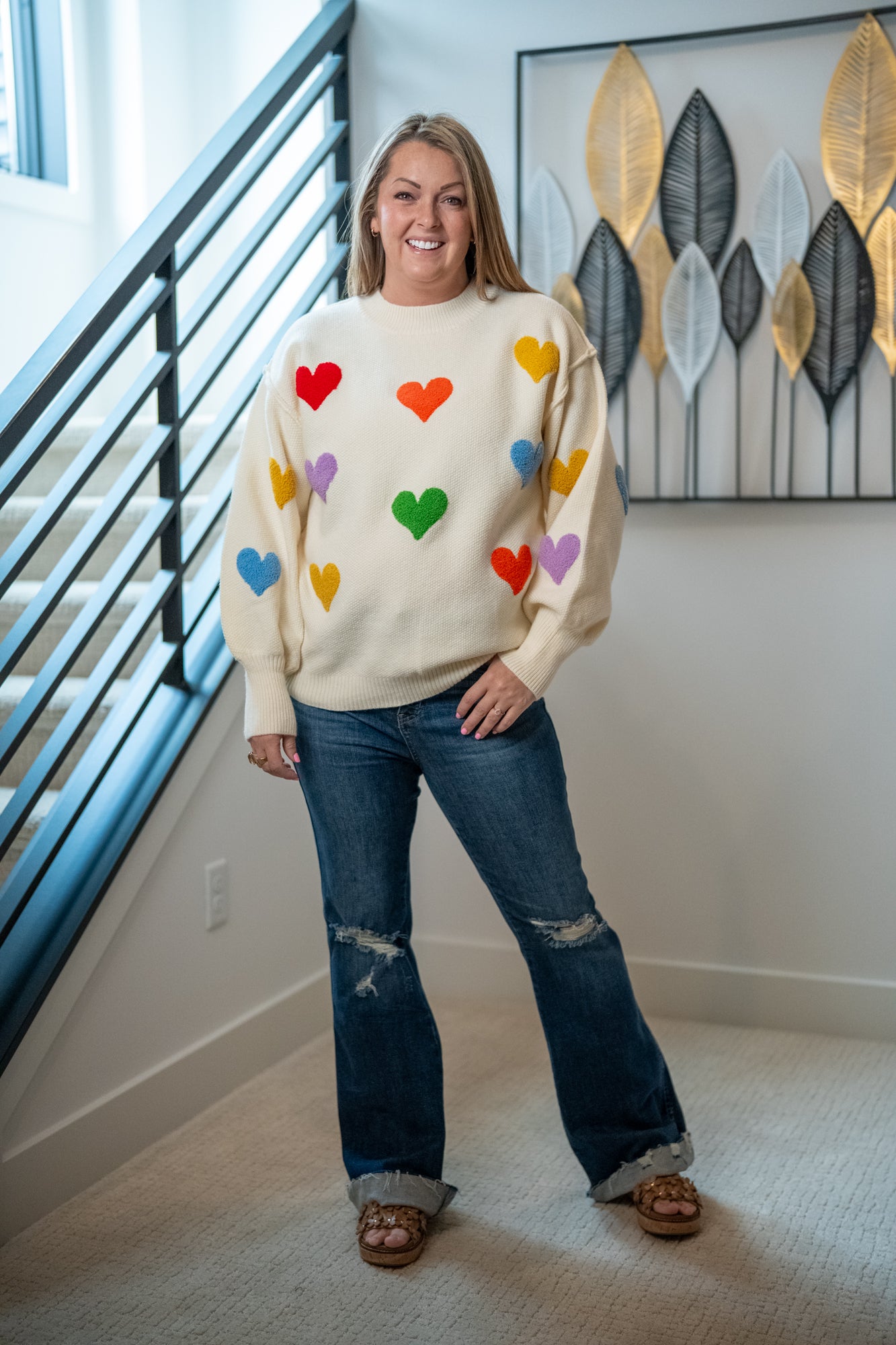 Candy Hearts Cozy Knit Sweater