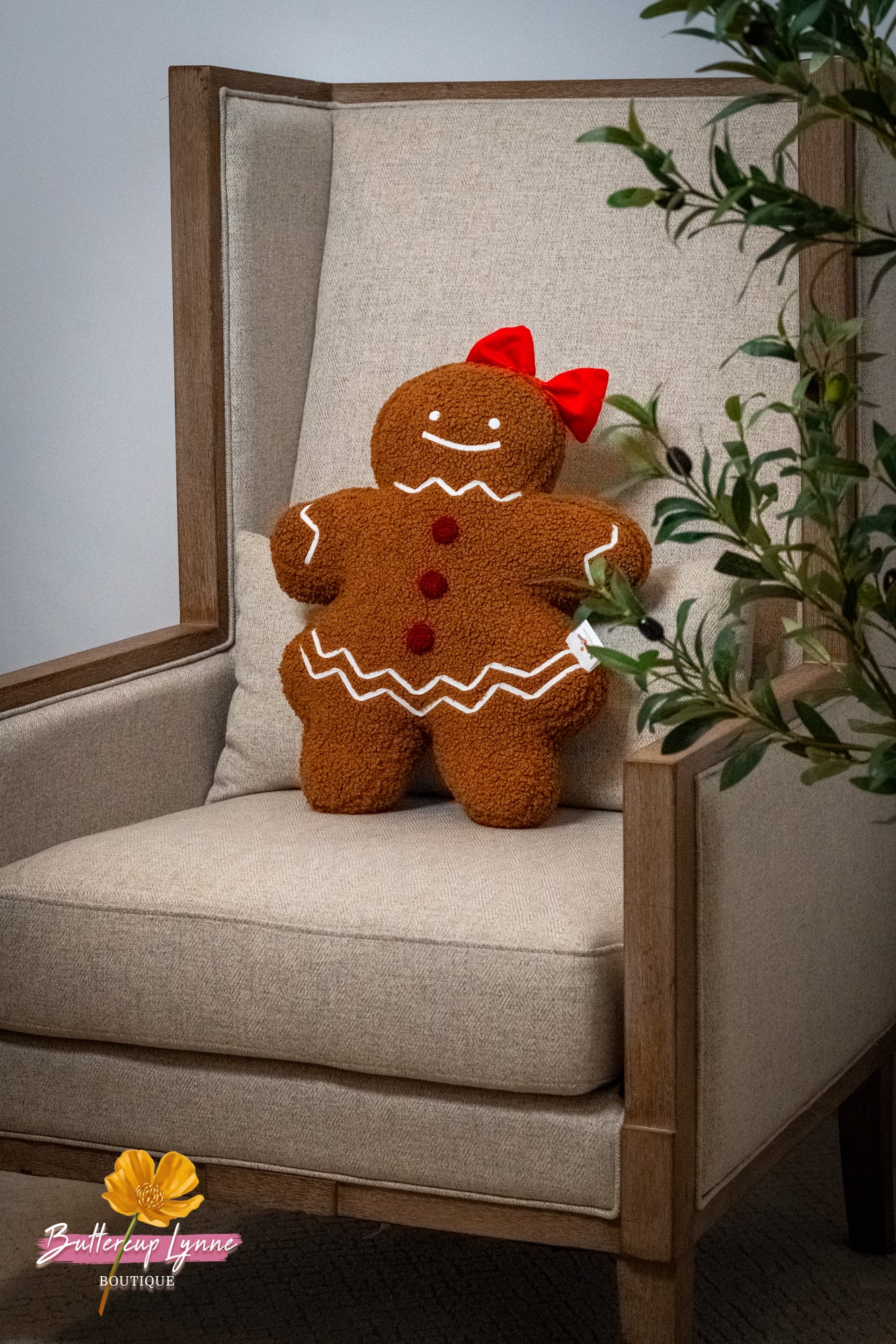 Ruby Sugar Gingerbread Sherpa Pillow