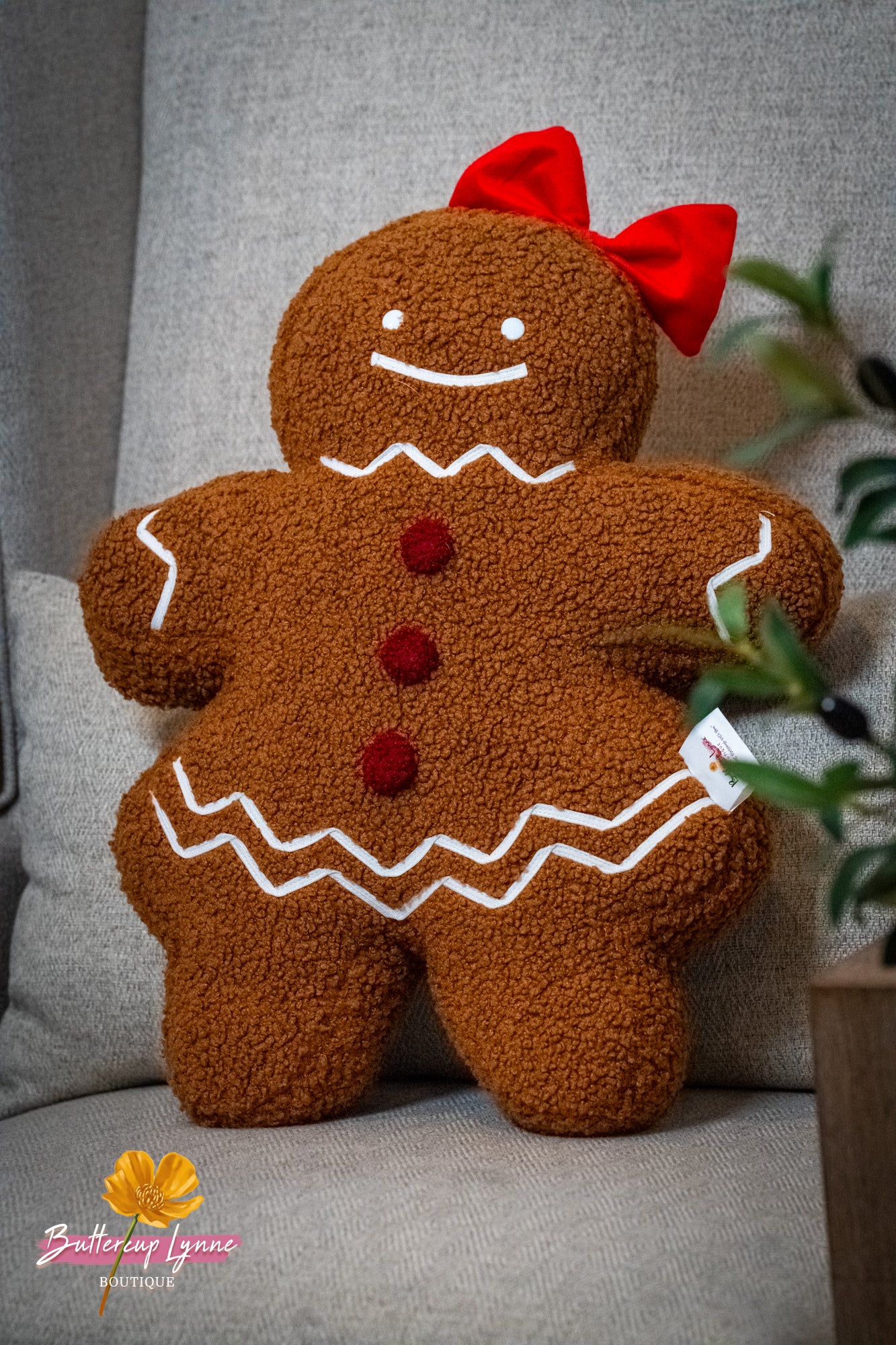 Ruby Sugar Gingerbread Sherpa Pillow