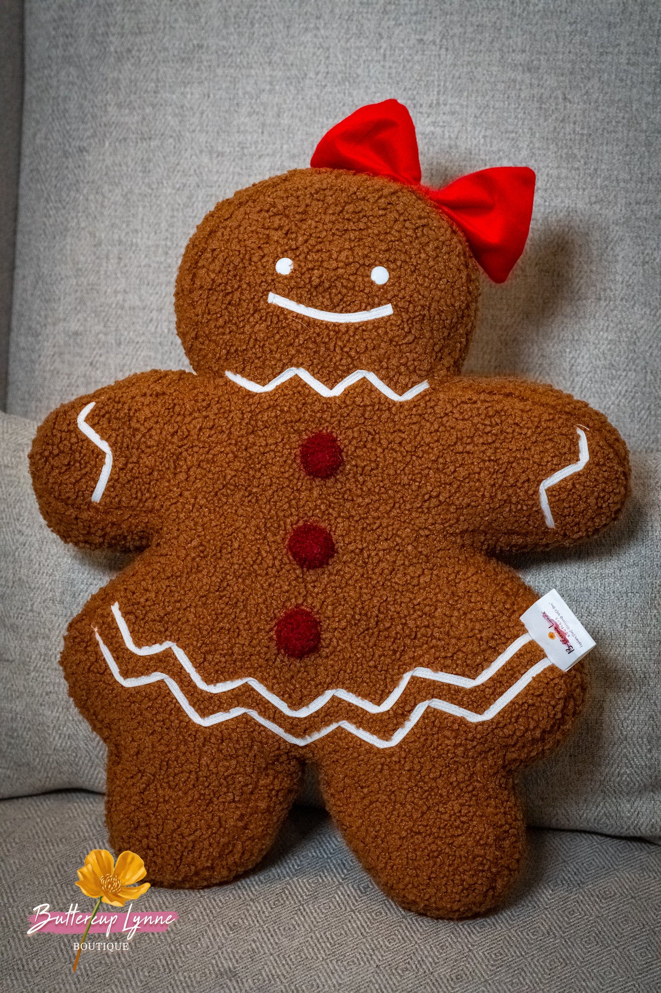 Ruby Sugar Gingerbread Sherpa Pillow