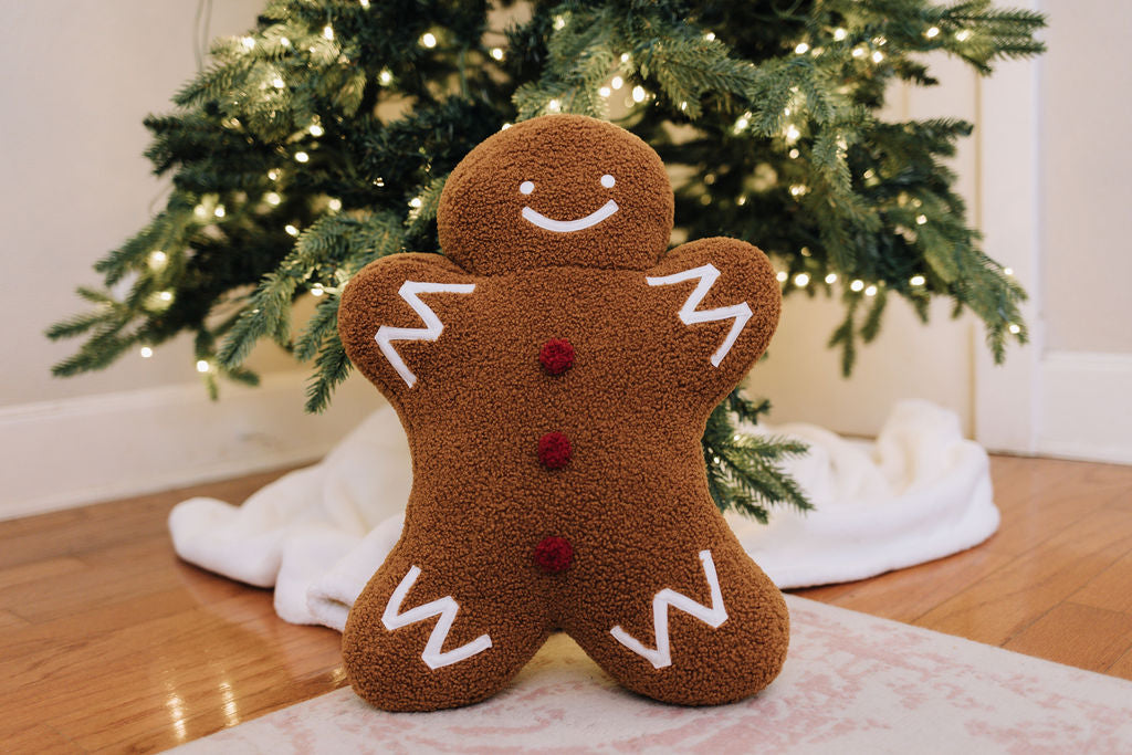 Cinnamon Jack Gingerbread Sherpa Pillow - Buttercup Lynne Boutique