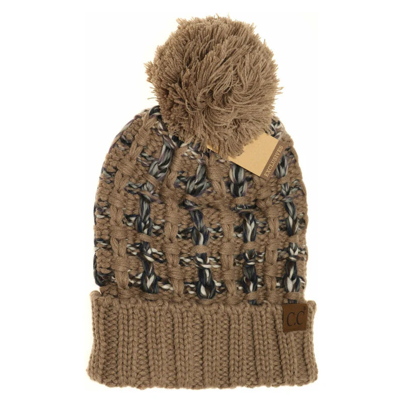 Ombre Double Slipstitch Pom Beanie - Buttercup Lynne Boutique