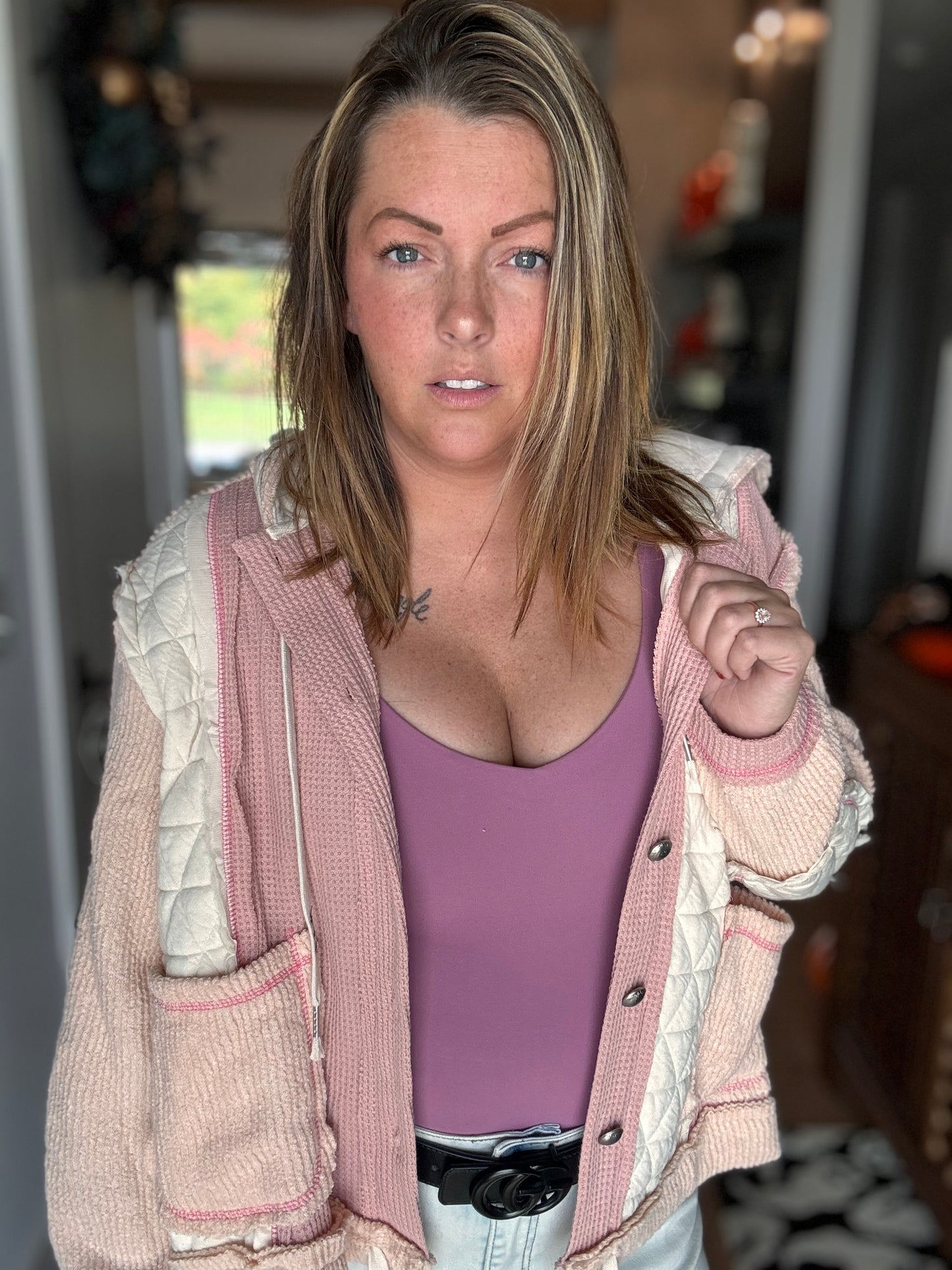 Dream About It Hooded Button Down Shacket - Buttercup Lynne Boutique