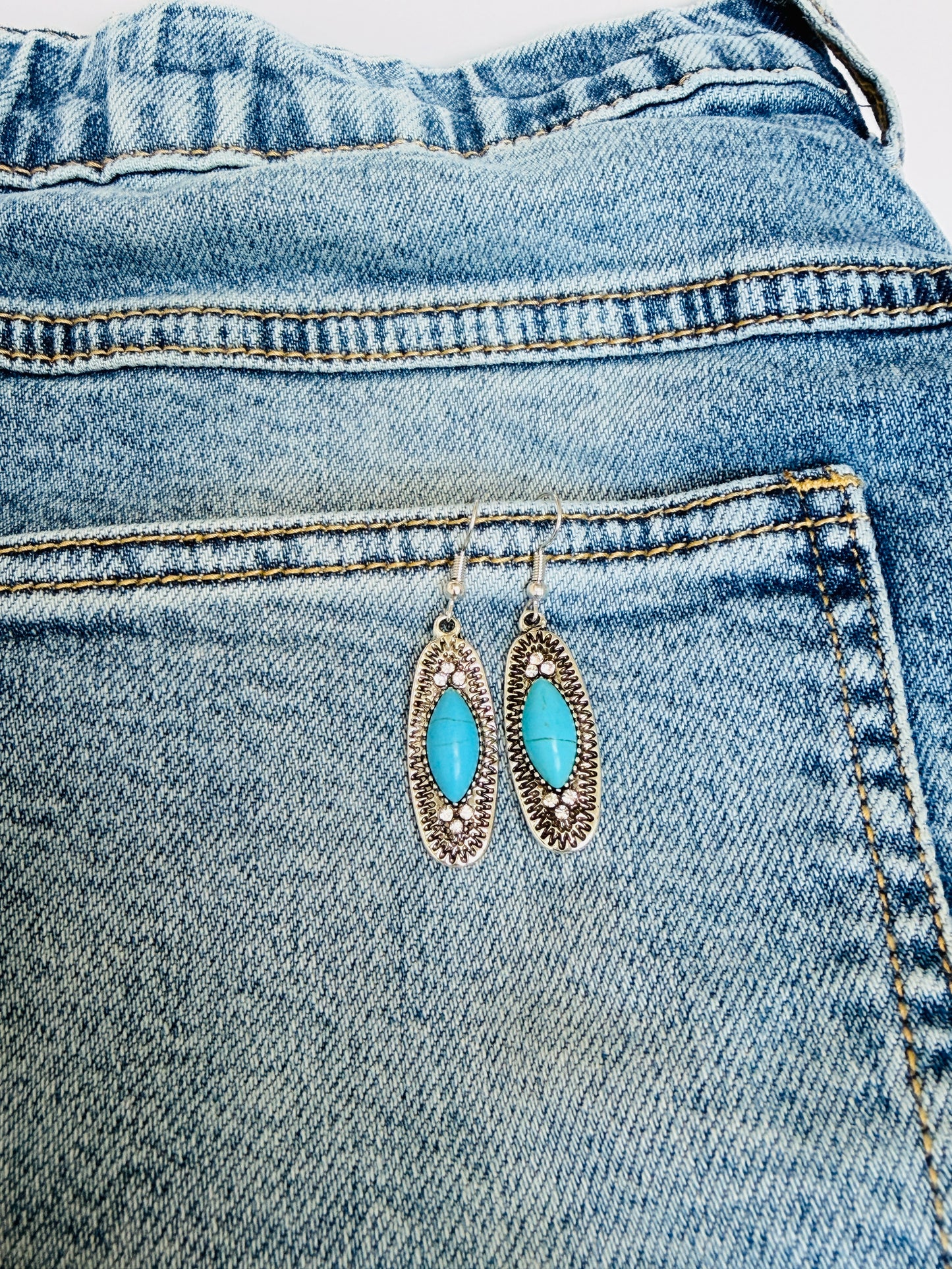 Western Sky Oval Stone Earrings - Buttercup Lynne Boutique