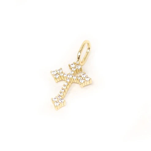 Faith Above All Gold Juliet Cross Charm - Buttercup Lynne Boutique