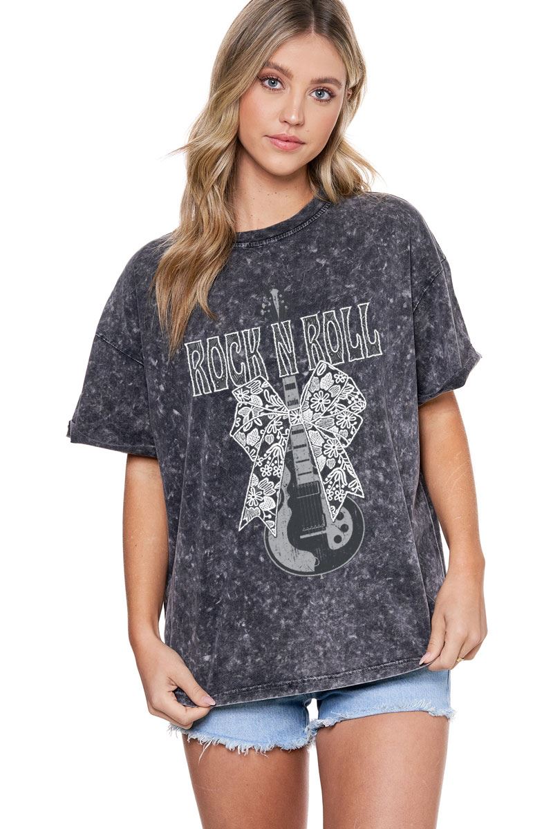 Zutter Lace Bow Rock N Roll Tee