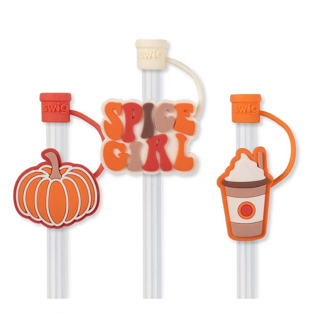 Straw Toppers By SWIG With Straws Included - Pumpkin Spice Girl - Buttercup Lynne Boutique