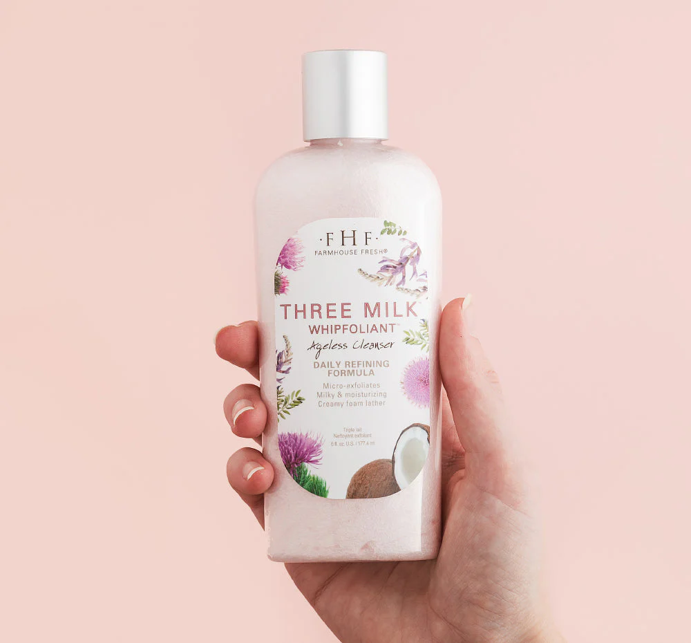 Farmhouse Fresh Three Milk Whipfoliant Ageless Cleanser 6 oz - Buttercup Lynne Boutique