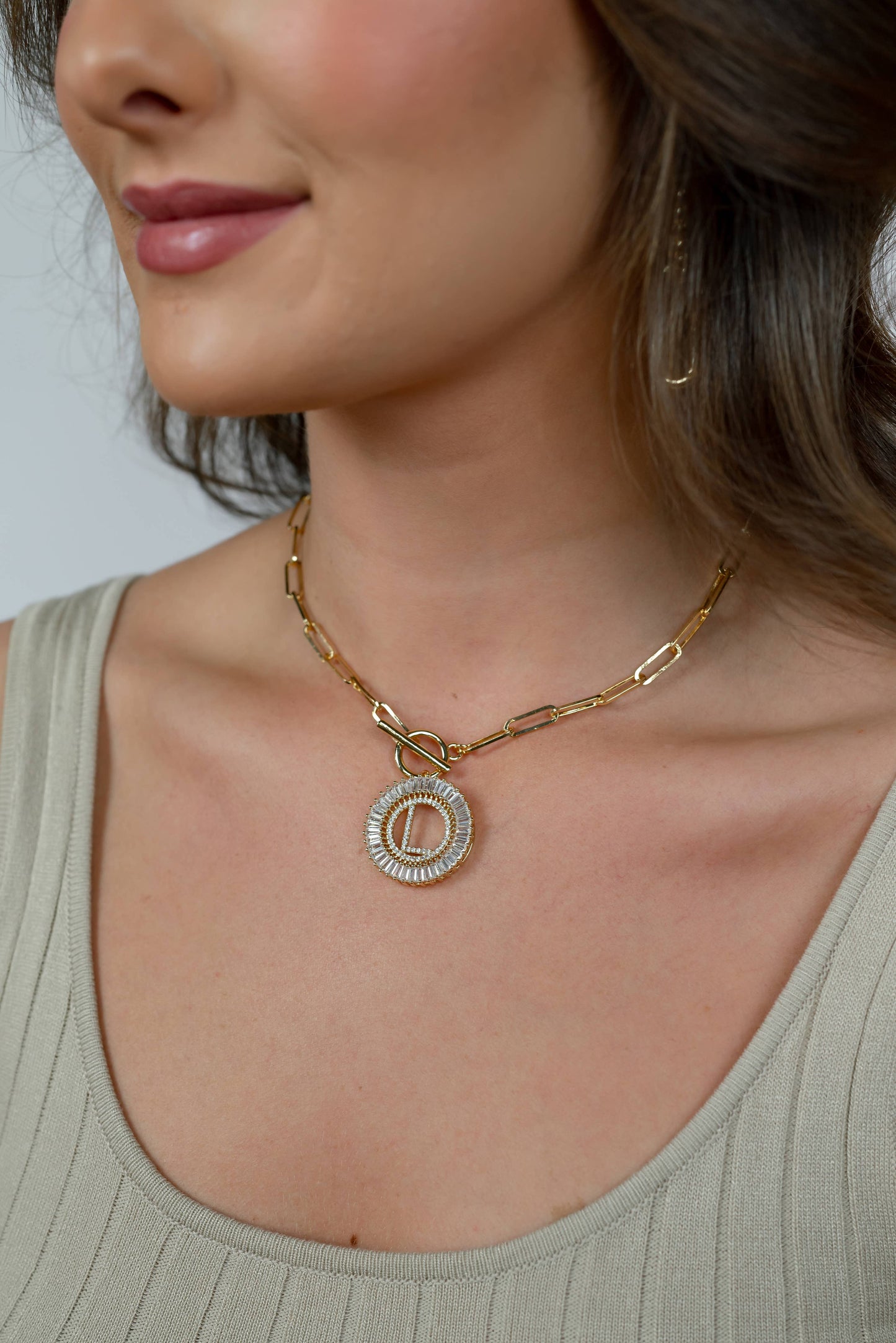 Letter Love Paperclip Chain Radiant Initial Necklace - Buttercup Lynne Boutique