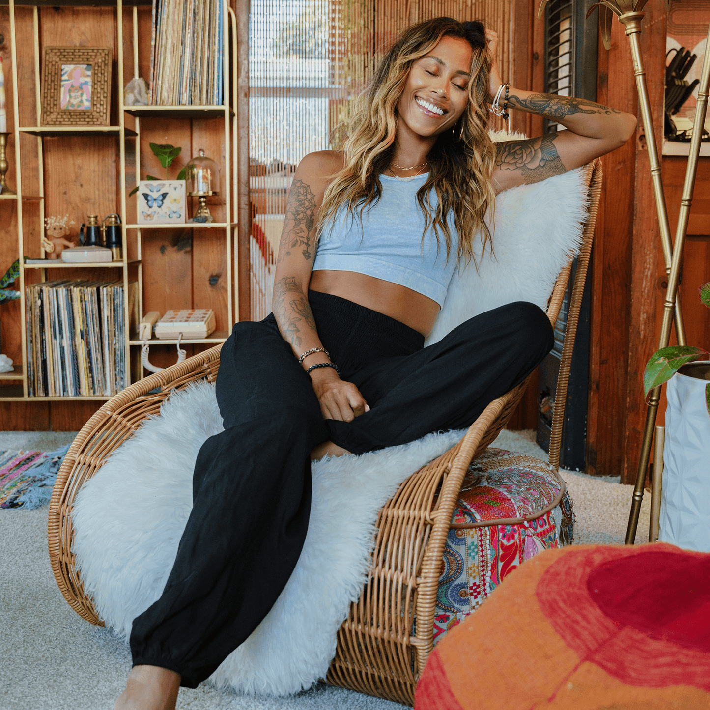 Black Harem Pants with Pockets - Buttercup Lynne Boutique