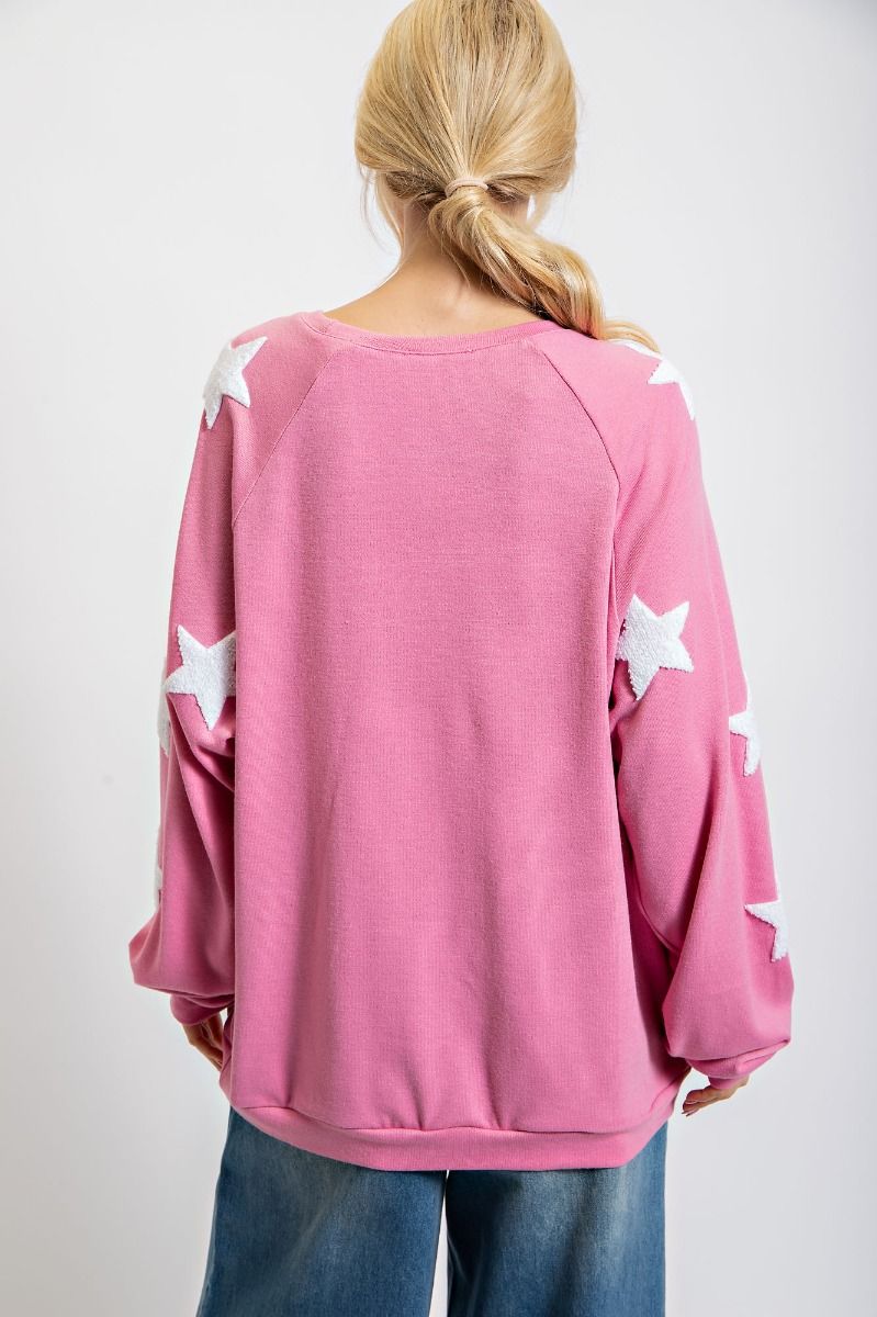 Stargaze Pullover Top - Regular and Plus - Barbie Pink - Buttercup Lynne Boutique