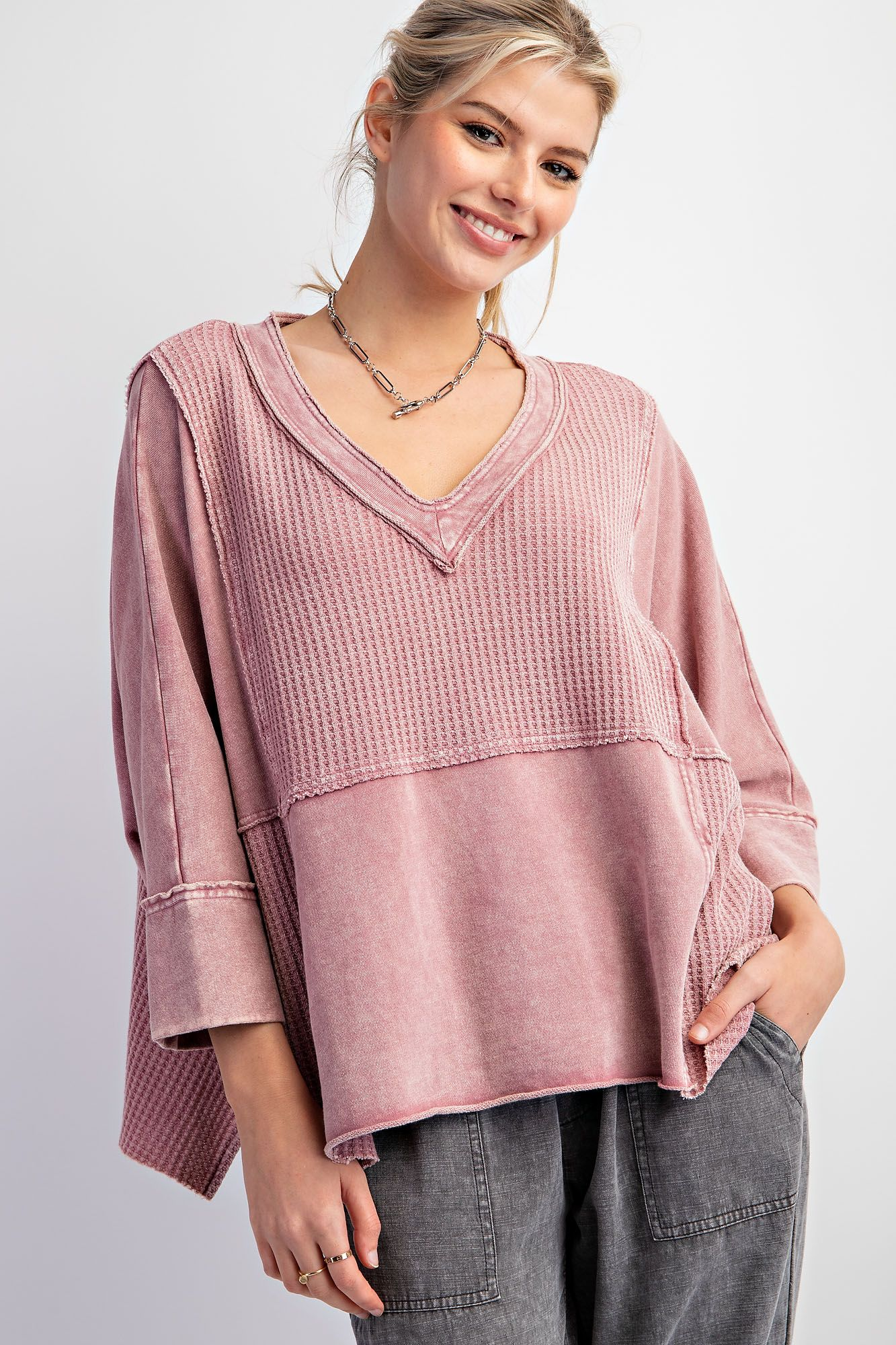 Worth The Wait Waffle Knit Top - Buttercup Lynne Boutique