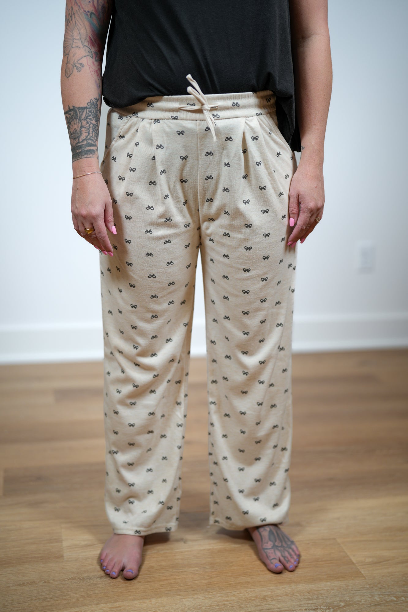 Black Bow Lounge Pants - Buttercup Lynne Boutique