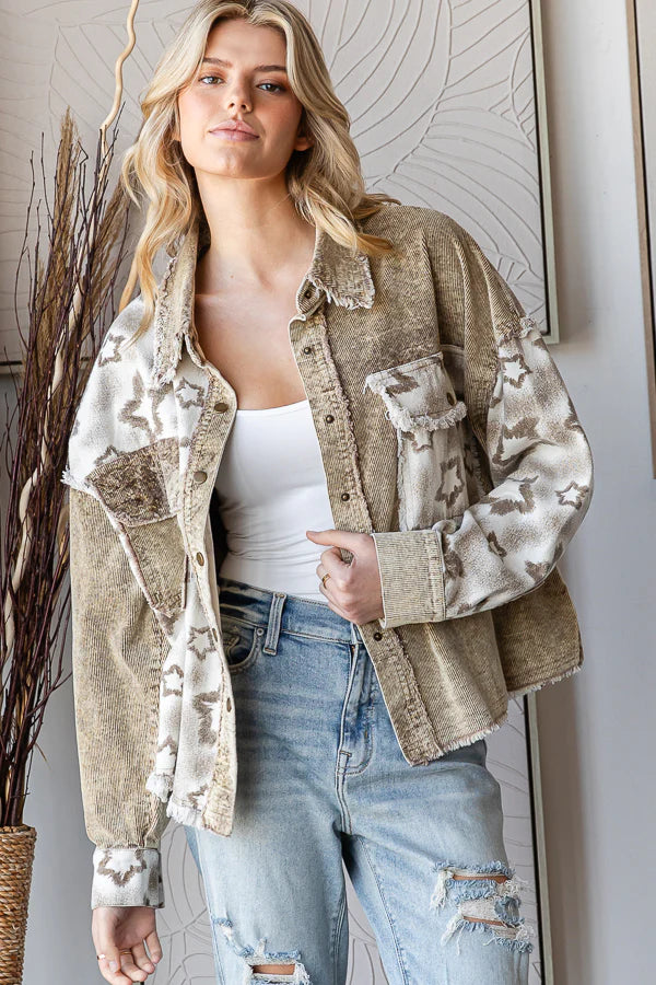 Oli & Hali Star Print Corduroy Jacket
