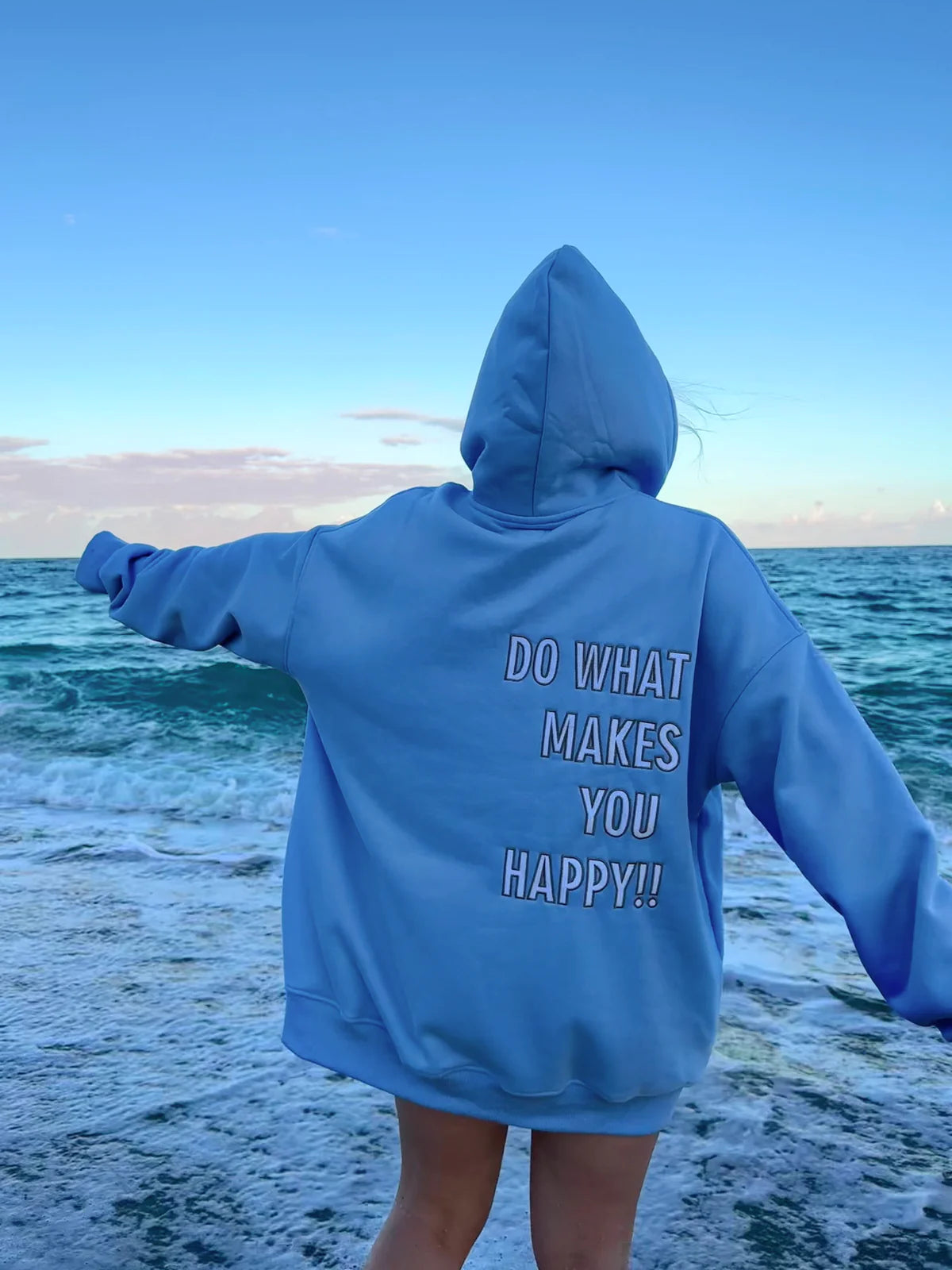 Do What Makes You Happy Hoodie - Ocean Blue - Buttercup Lynne Boutique