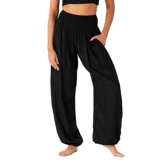 Black Harem Pants with Pockets - Buttercup Lynne Boutique