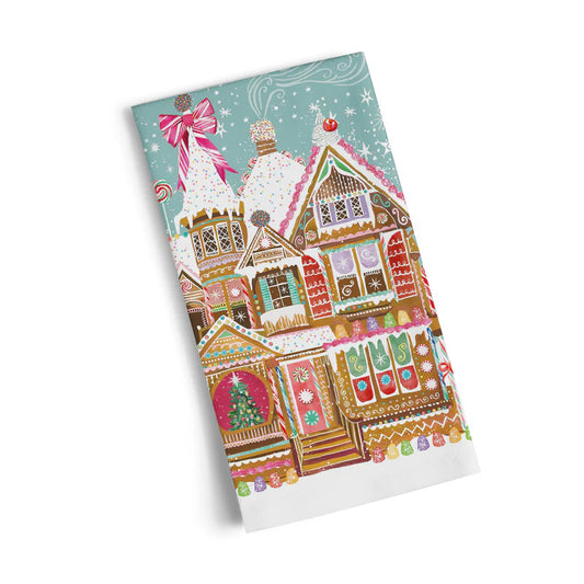 WerkShoppe Gingerbread House 100% Cotton Tea Towel
