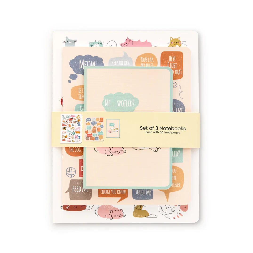 WerkShoppe If Cats Could Talk Stitched Notebook Set