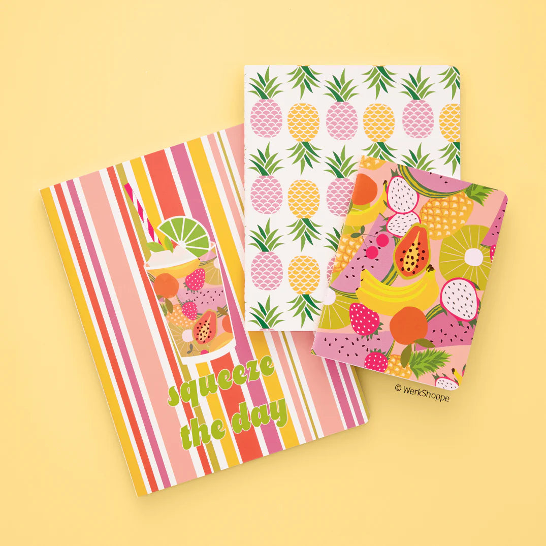 WerkShoppe Squeeze The Day Stitched Notebook Set