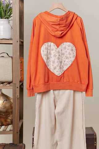 Mello Love Story Patchwork Zip-Up Hoodie