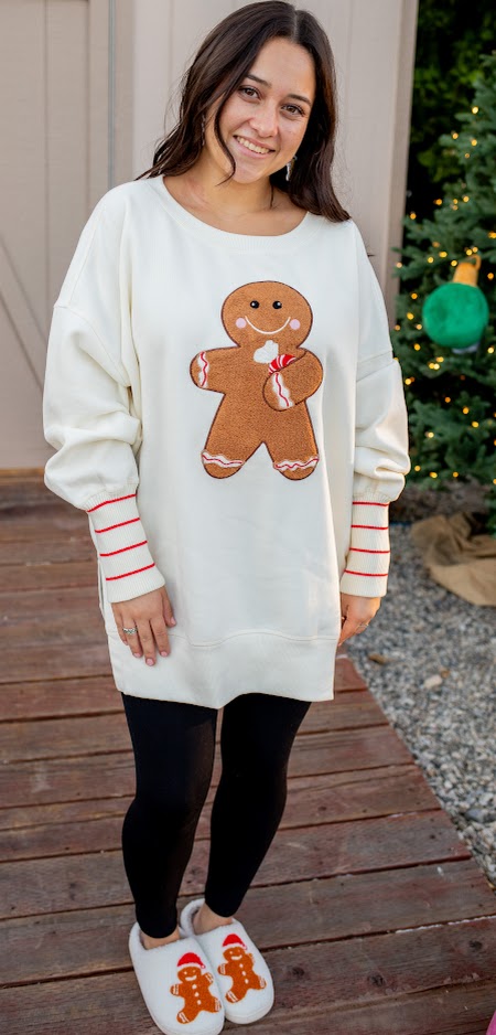 Sugar And Spice Gingerbread Long Sleeve Top - Buttercup Lynne Boutique