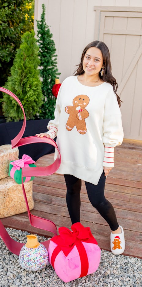 Sugar And Spice Gingerbread Long Sleeve Top - Buttercup Lynne Boutique