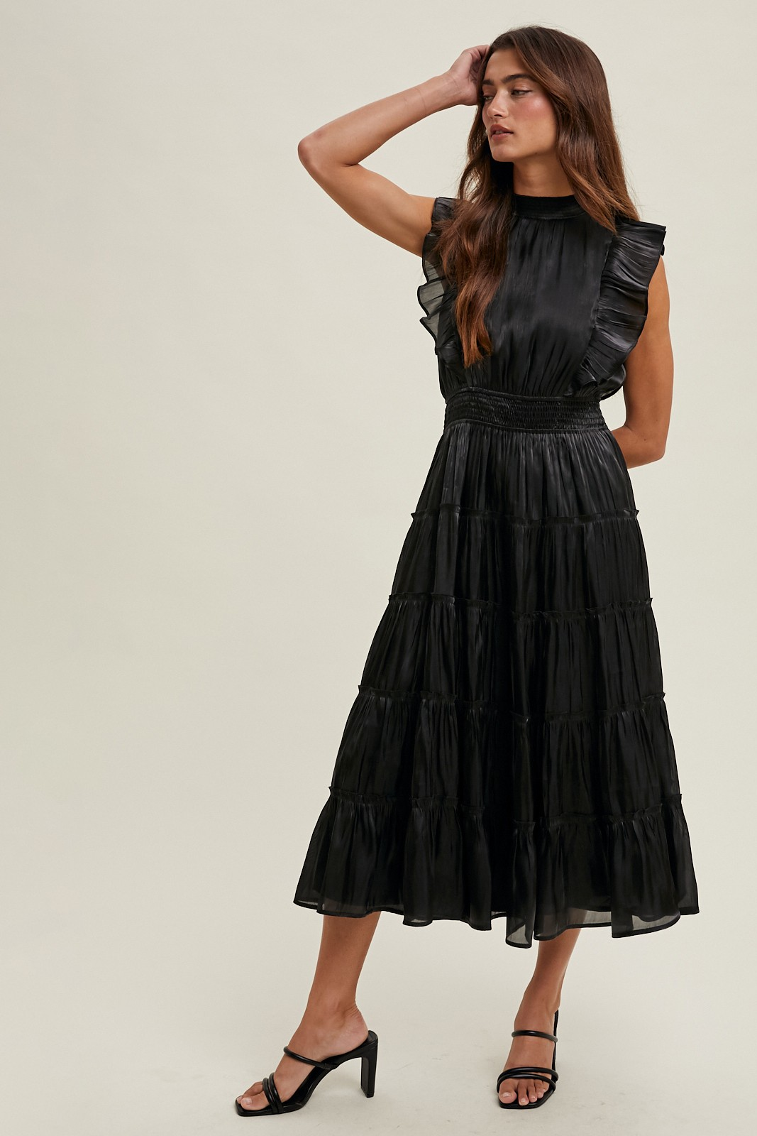 All I See Tiered Midi Dress - Buttercup Lynne Boutique