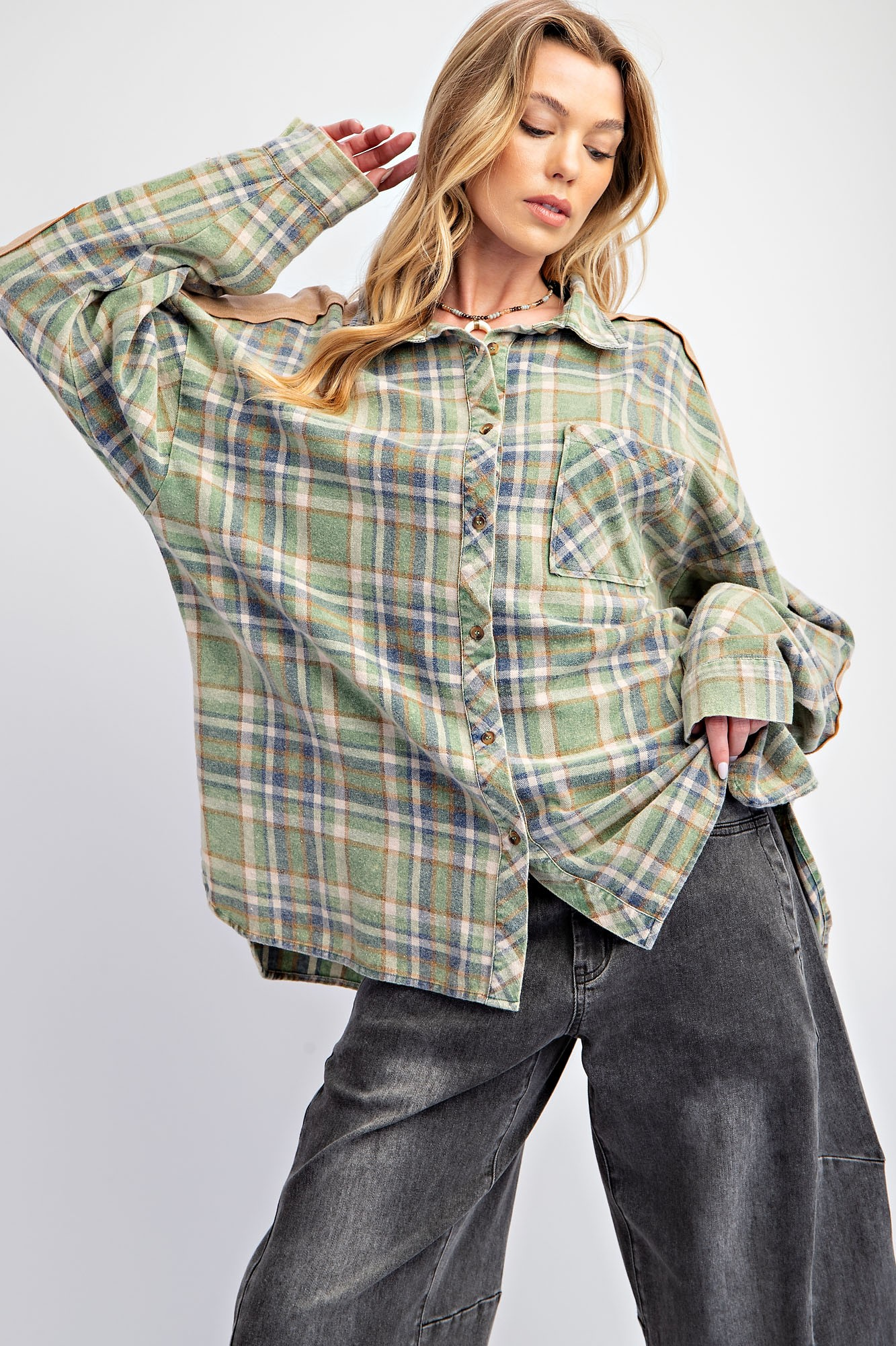 Mix It Up Plaid Top - Buttercup Lynne Boutique