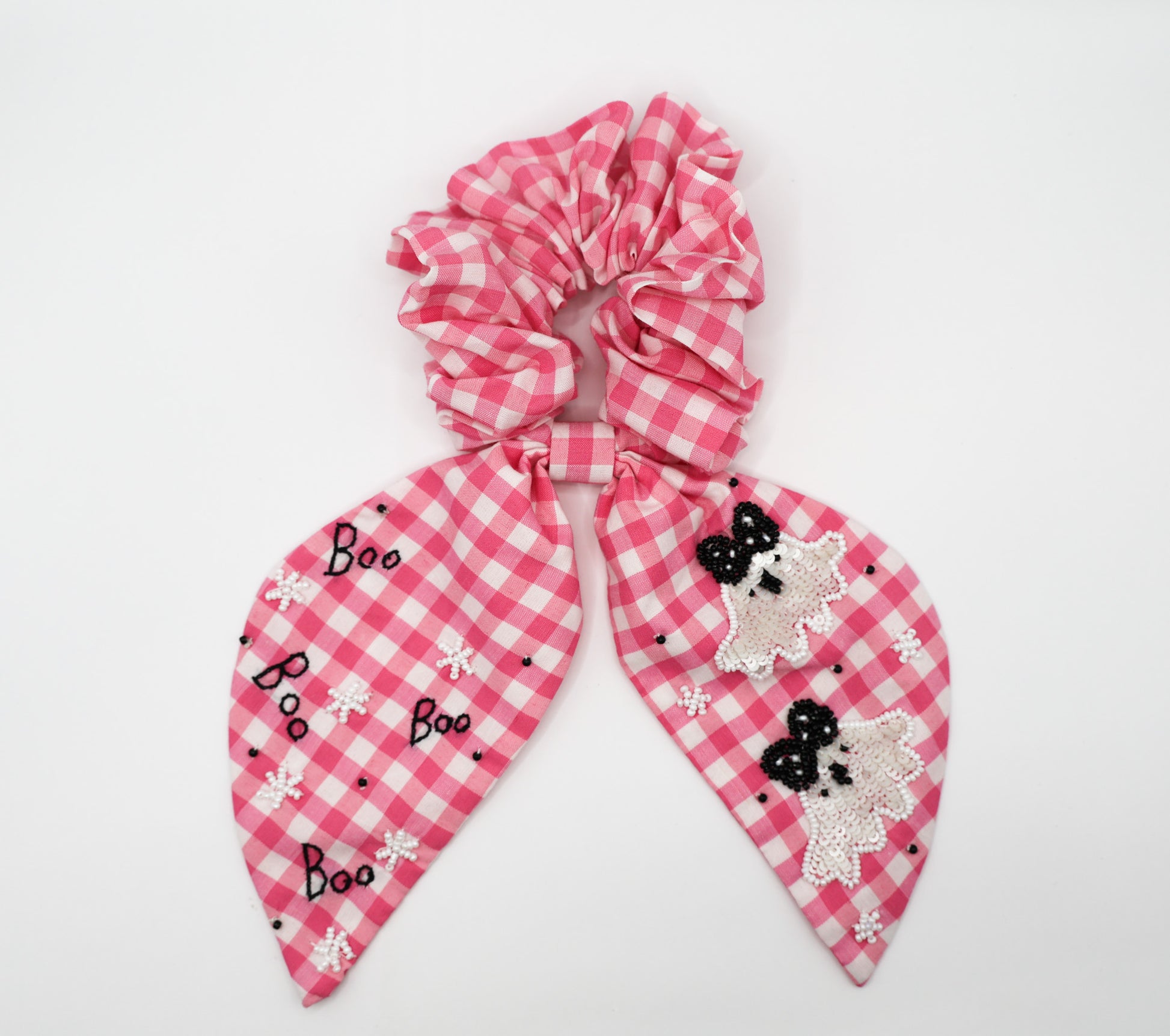 Ghosty Pink Gingham Scrunchie - Buttercup Lynne Boutique