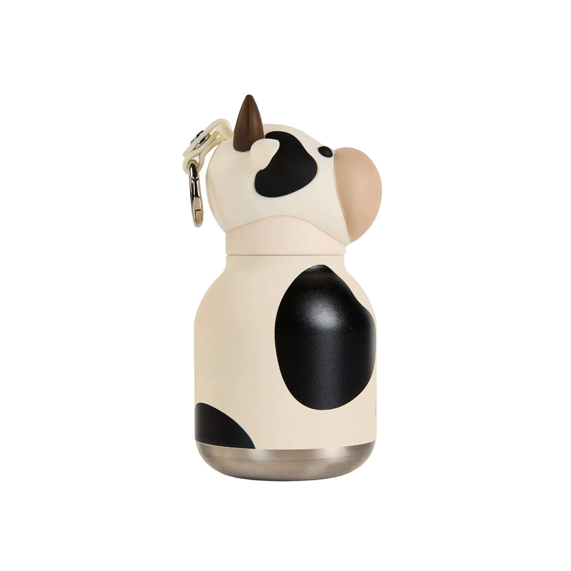 Asobu Mini Bestie Cow water bottle in white with black spots and pink ears