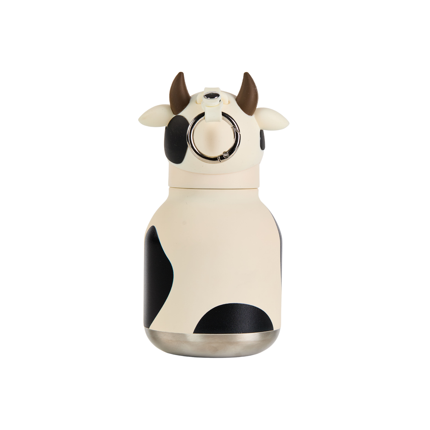 Asobu Mini Bestie Cow water bottle in white with black spots and cow features